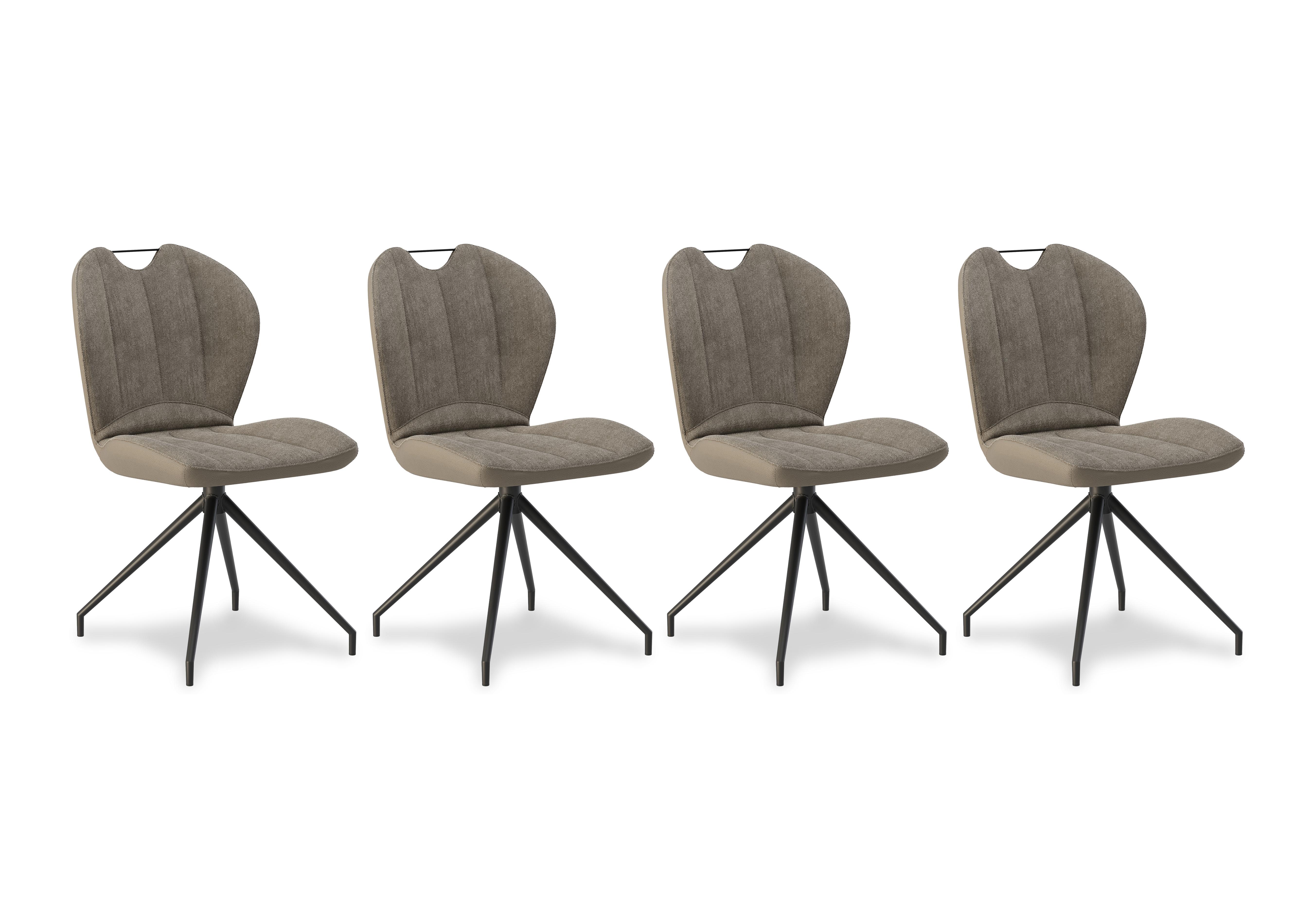 Raul Set of 4 Swivel Dining Chairs in Pebble on Furniture Village