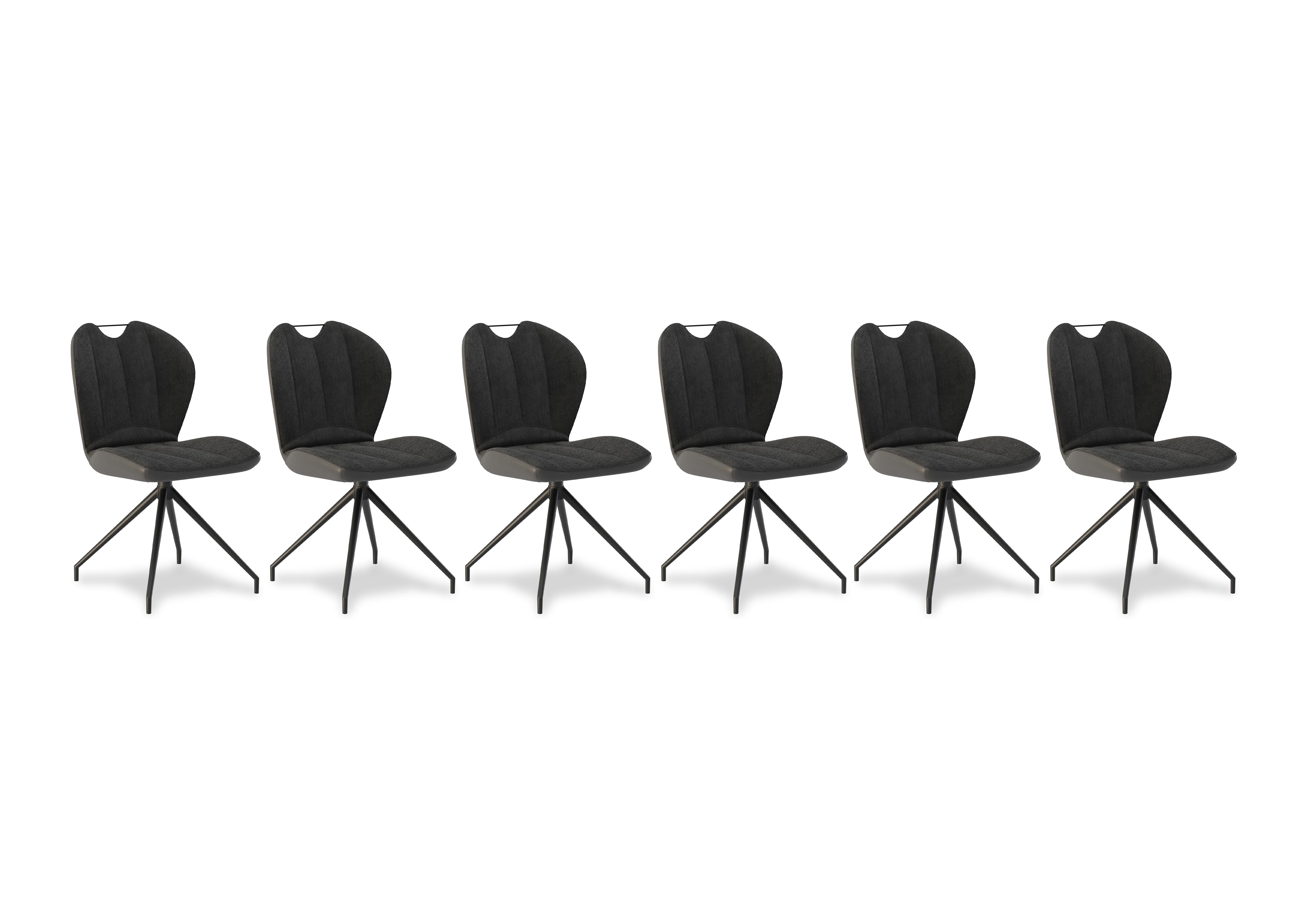 Raul Set of 6 Swivel Dining Chairs in Anthracite on Furniture Village