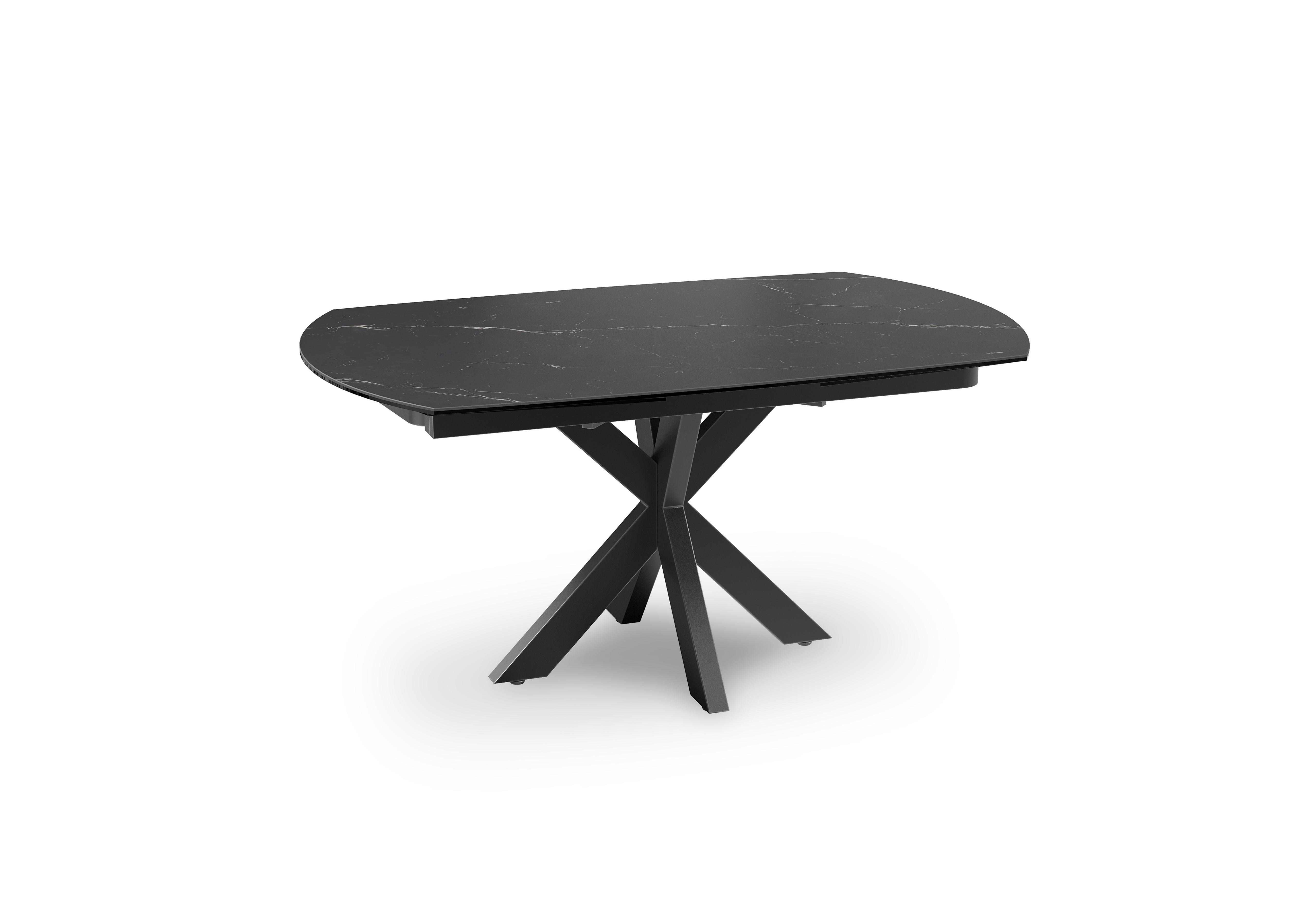 Raul Swivel Extending Dining Table in Marquina Marble on Furniture Village