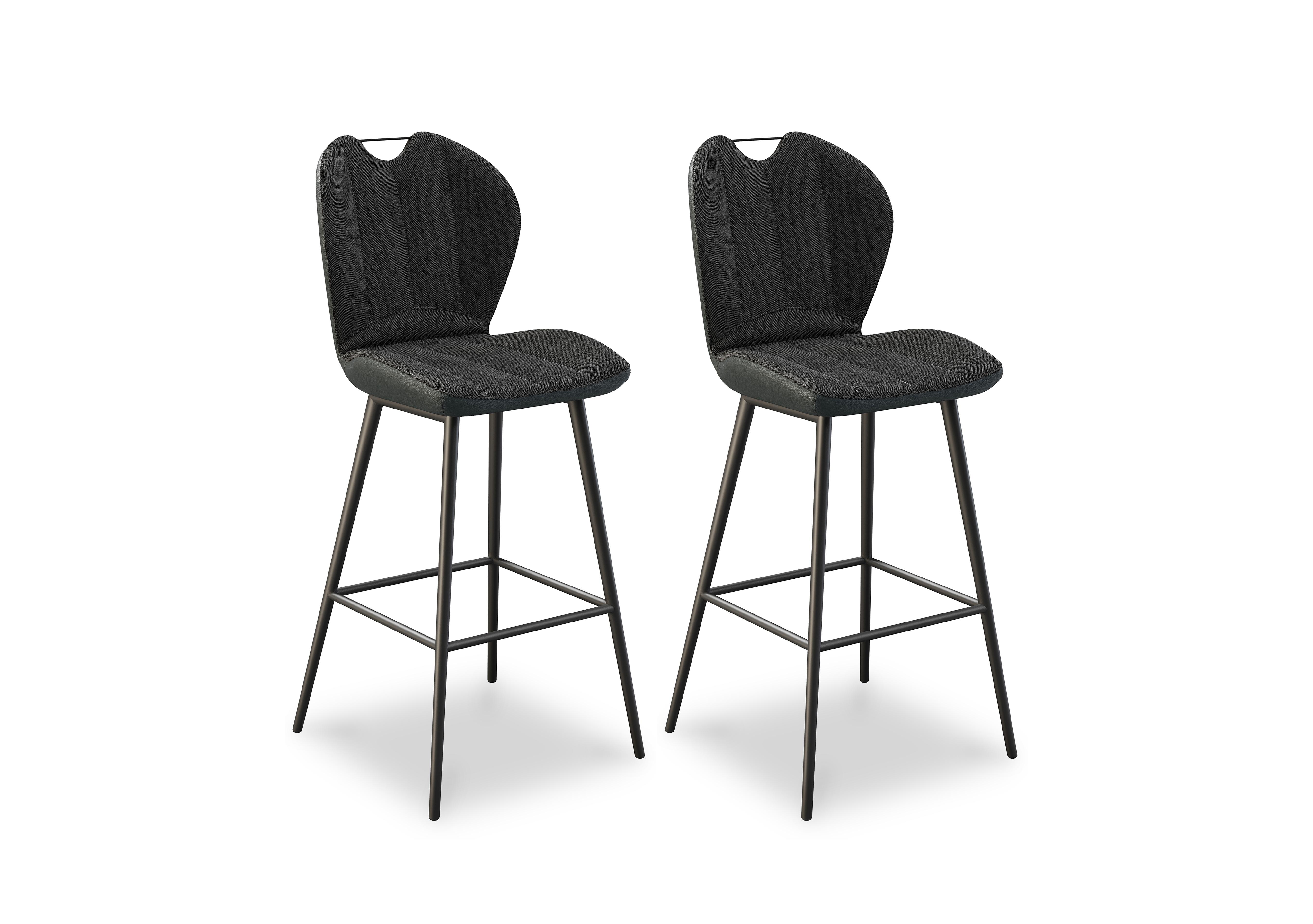 Raul Pair of Bar Stools in Anthracite on Furniture Village