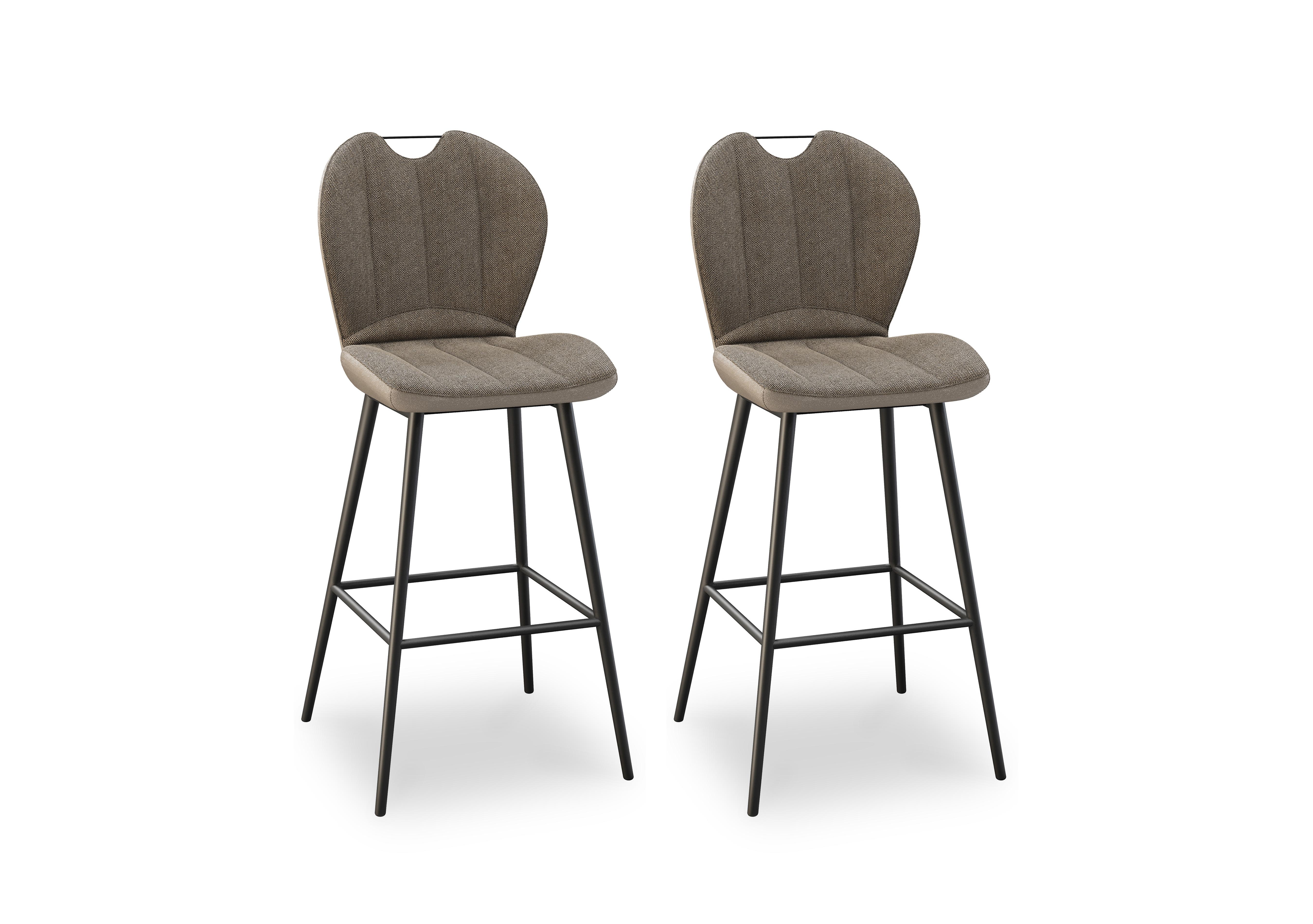 Raul Pair of Bar Stools in Pebble on Furniture Village