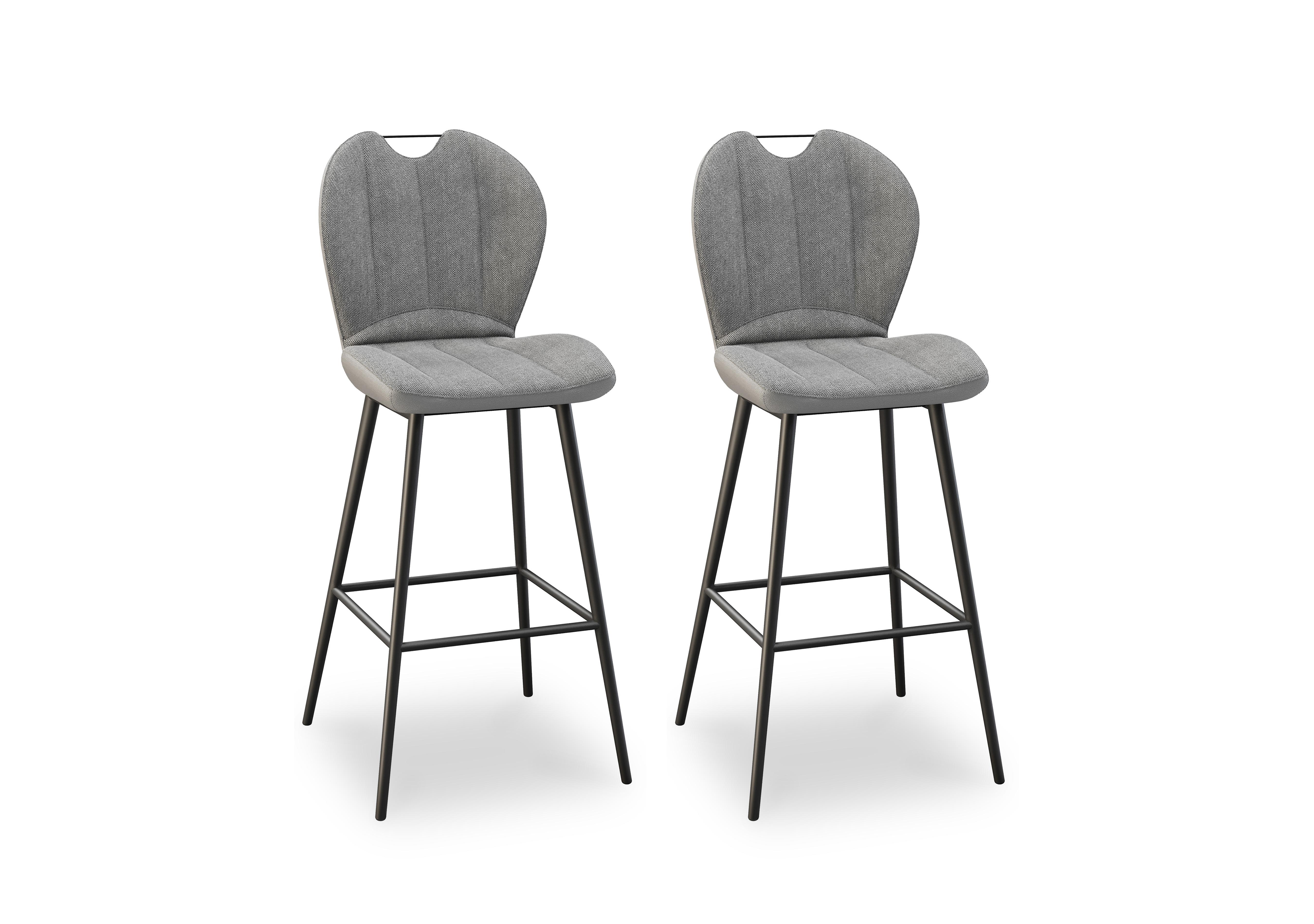 Raul Pair of Bar Stools in Stone on Furniture Village