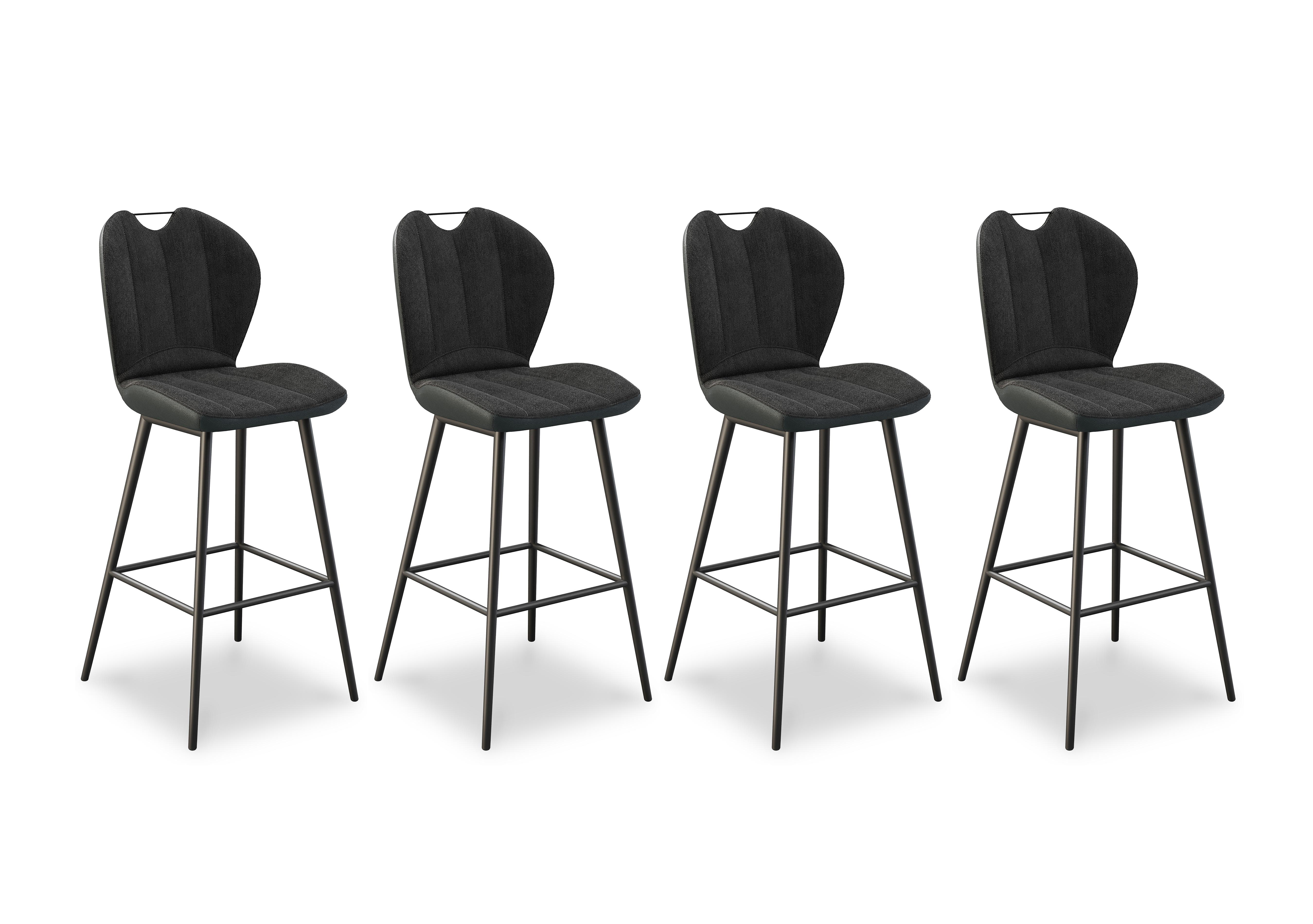 Raul Set of 4 Bar Stools in Anthracite on Furniture Village