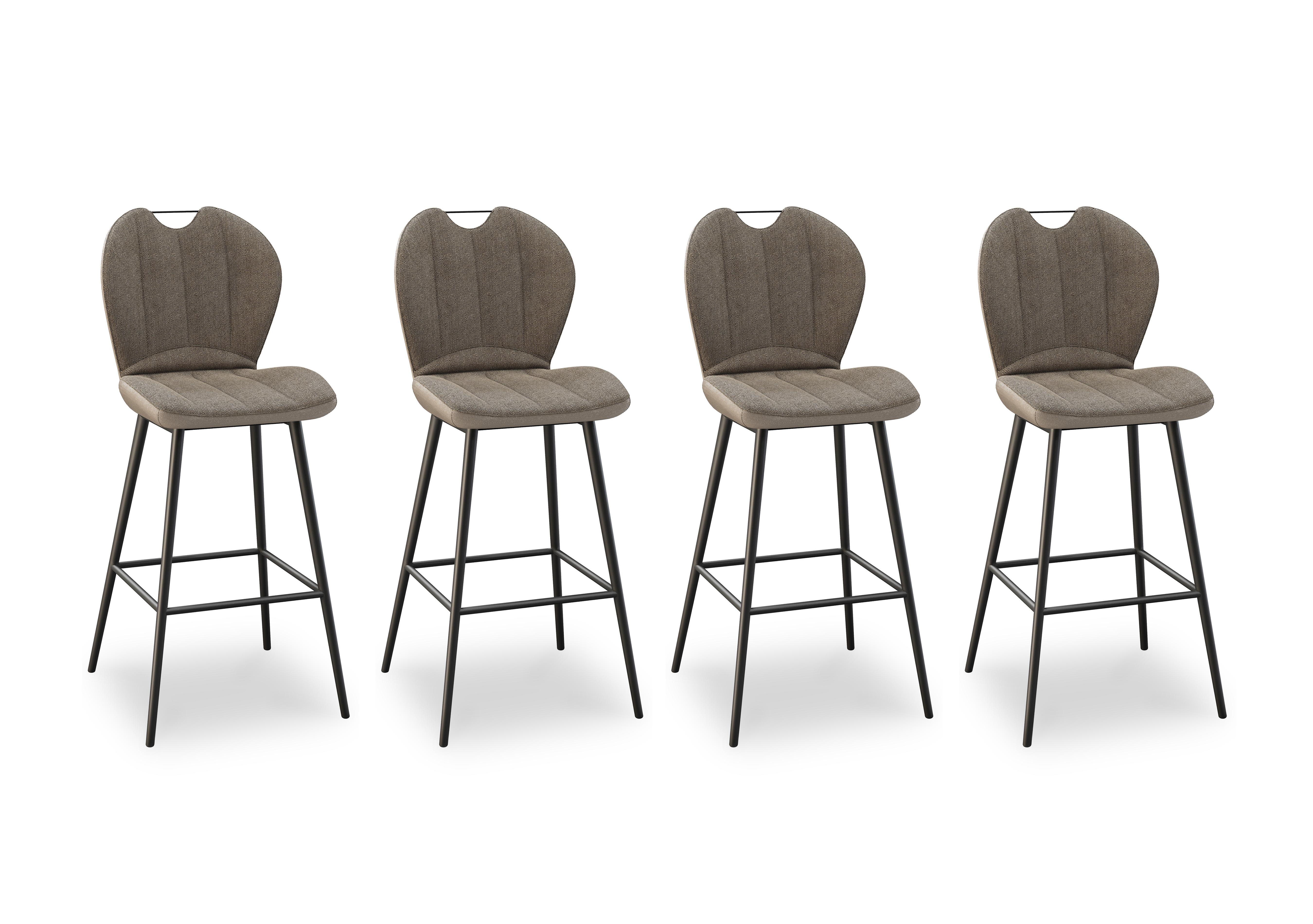 Raul Set of 4 Bar Stools in Pebble on Furniture Village
