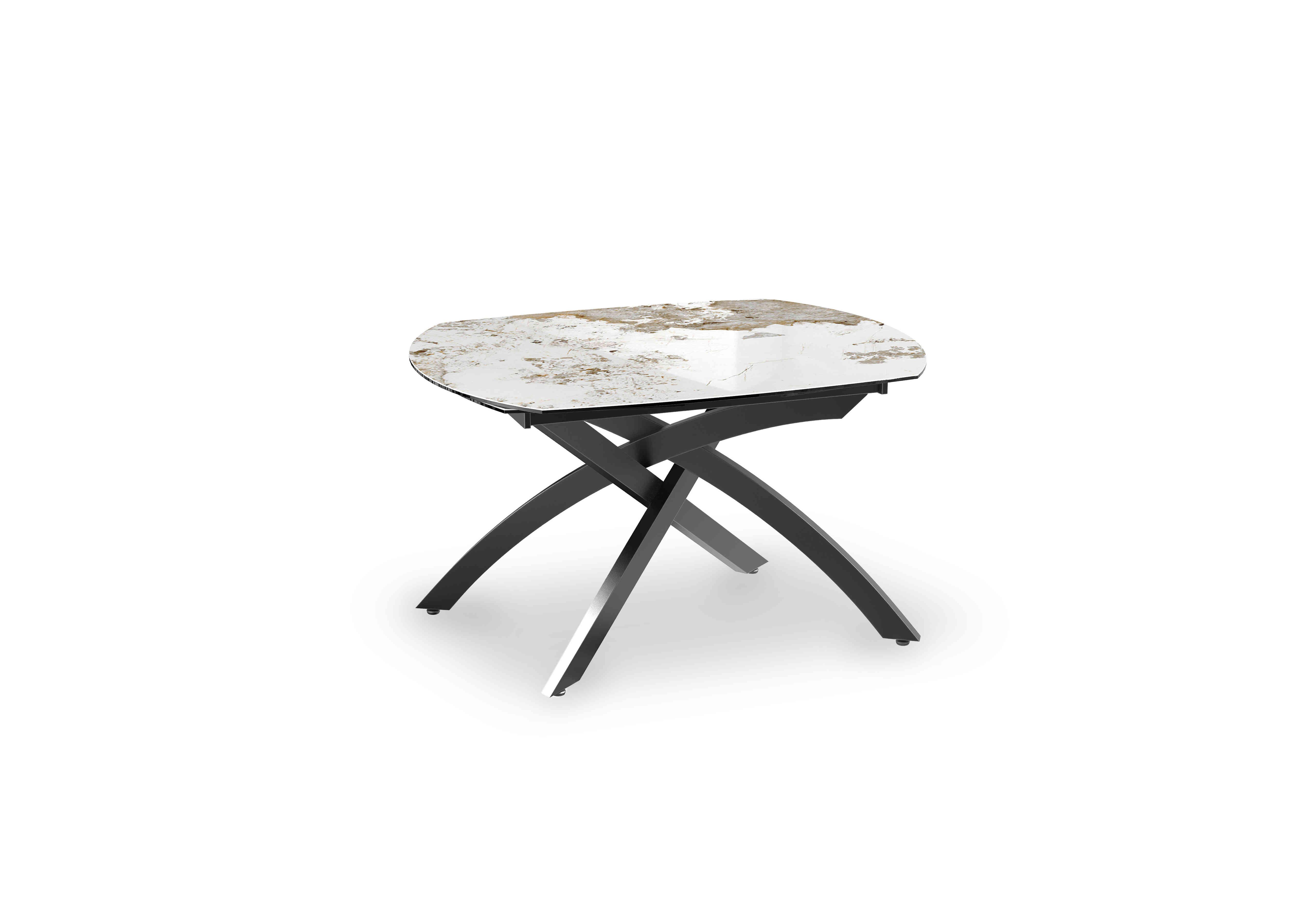 Rafa Swivel Extending Dining Table in Calcatta Marble on Furniture Village