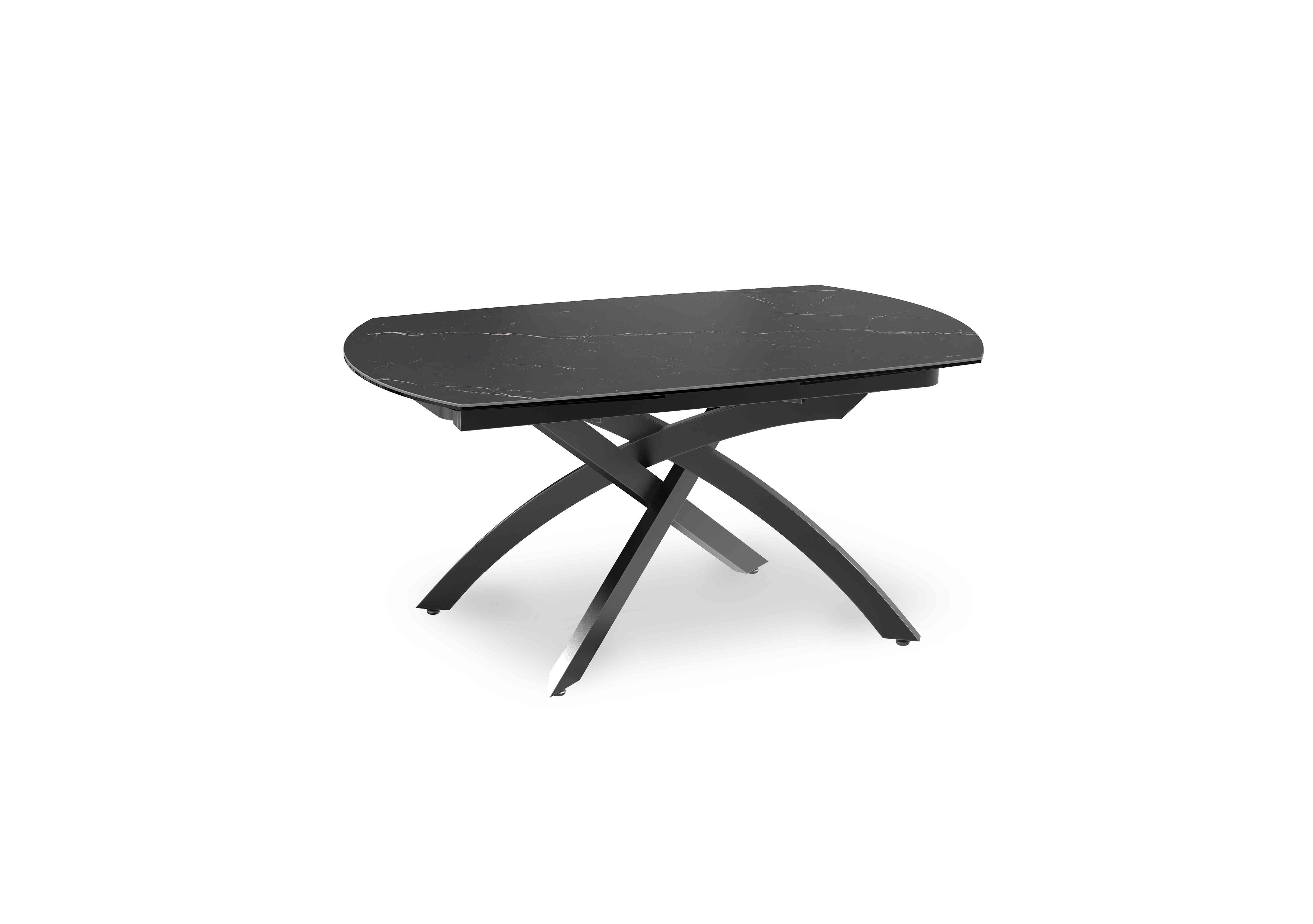 Rafa Swivel Extending Dining Table in Marquina Marble on Furniture Village