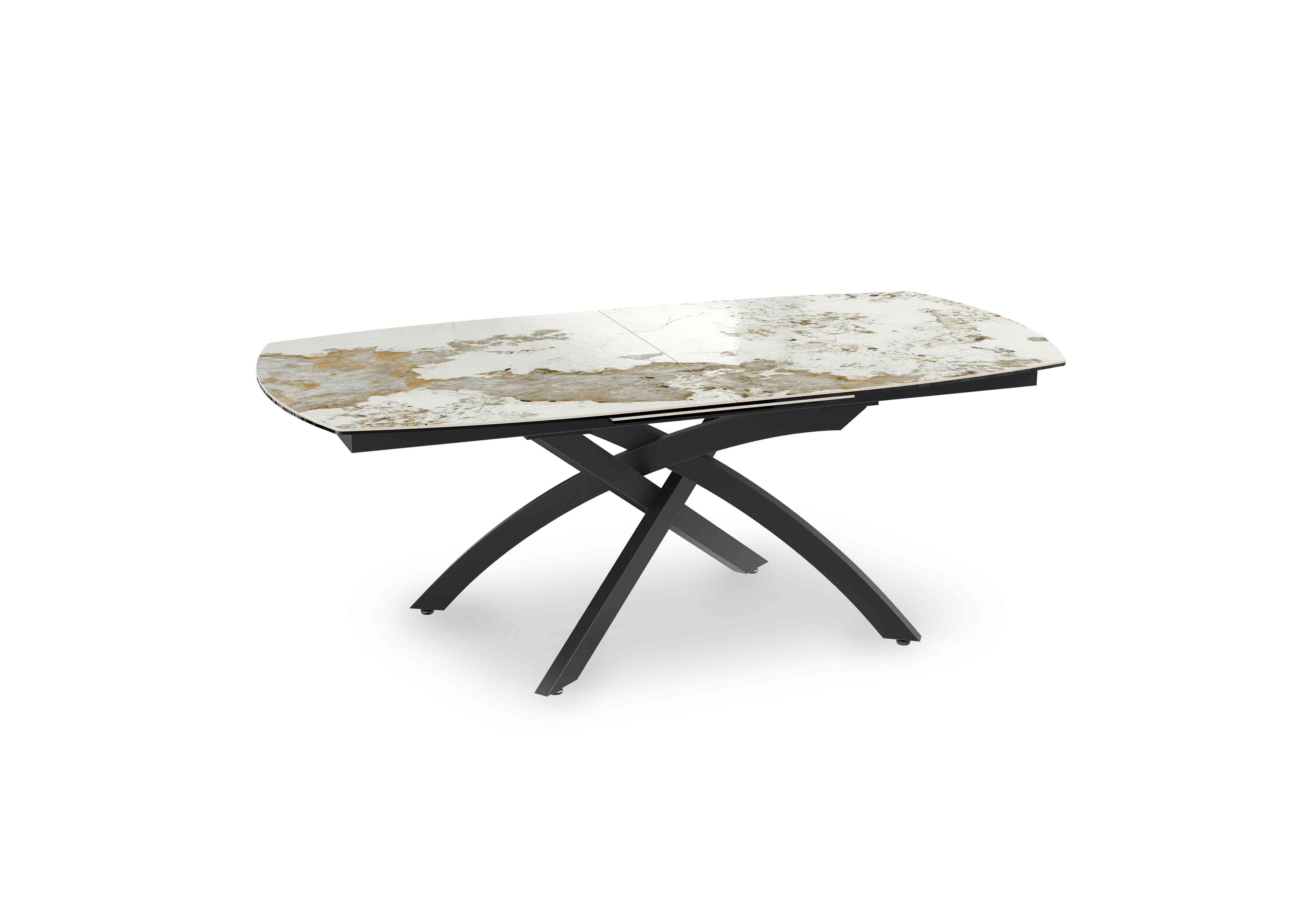 Rafa Pop-up Extending Dining Table in Calcatta Marble on Furniture Village
