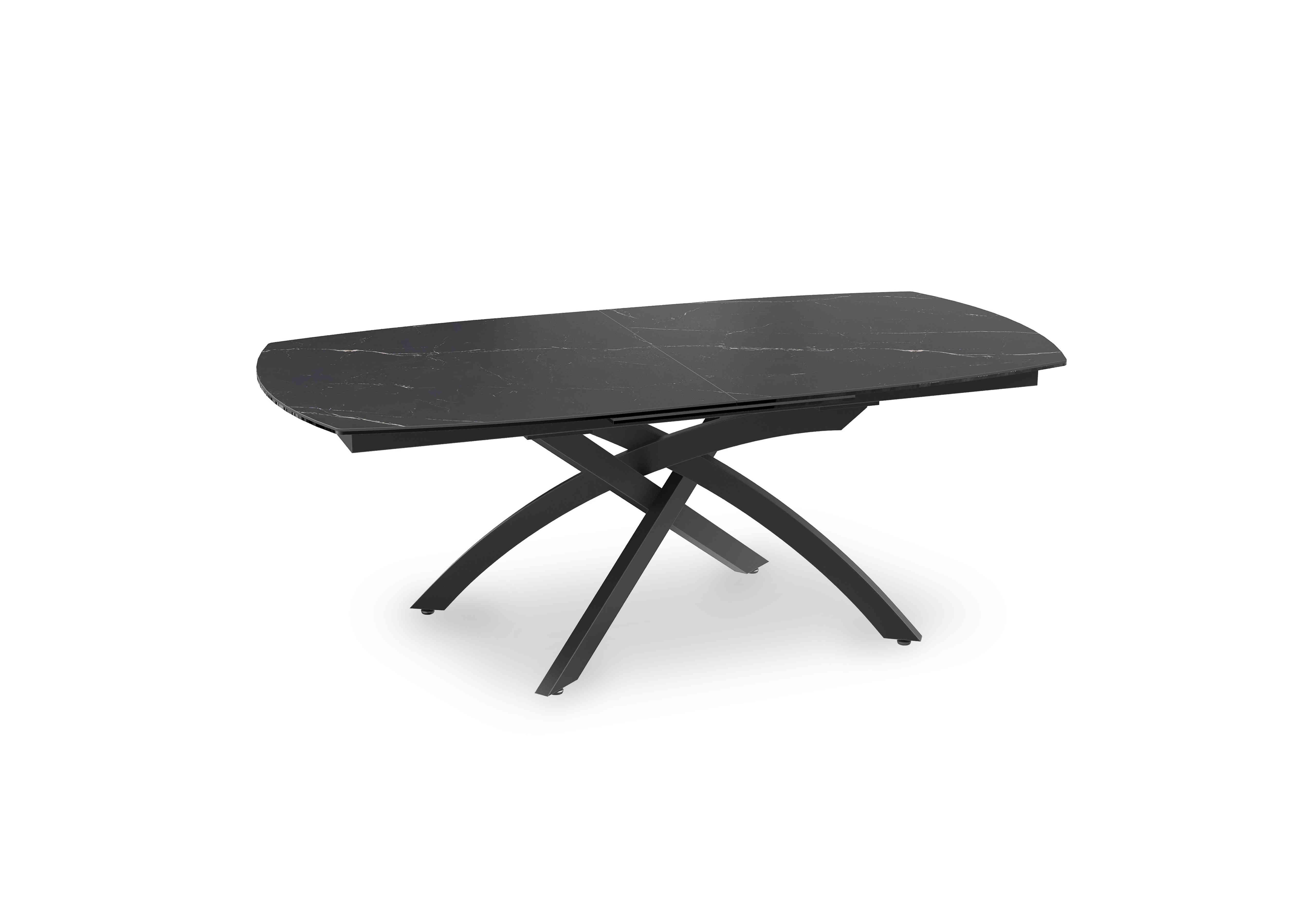 Rafa Pop-up Extending Dining Table in Marquina Marble on Furniture Village