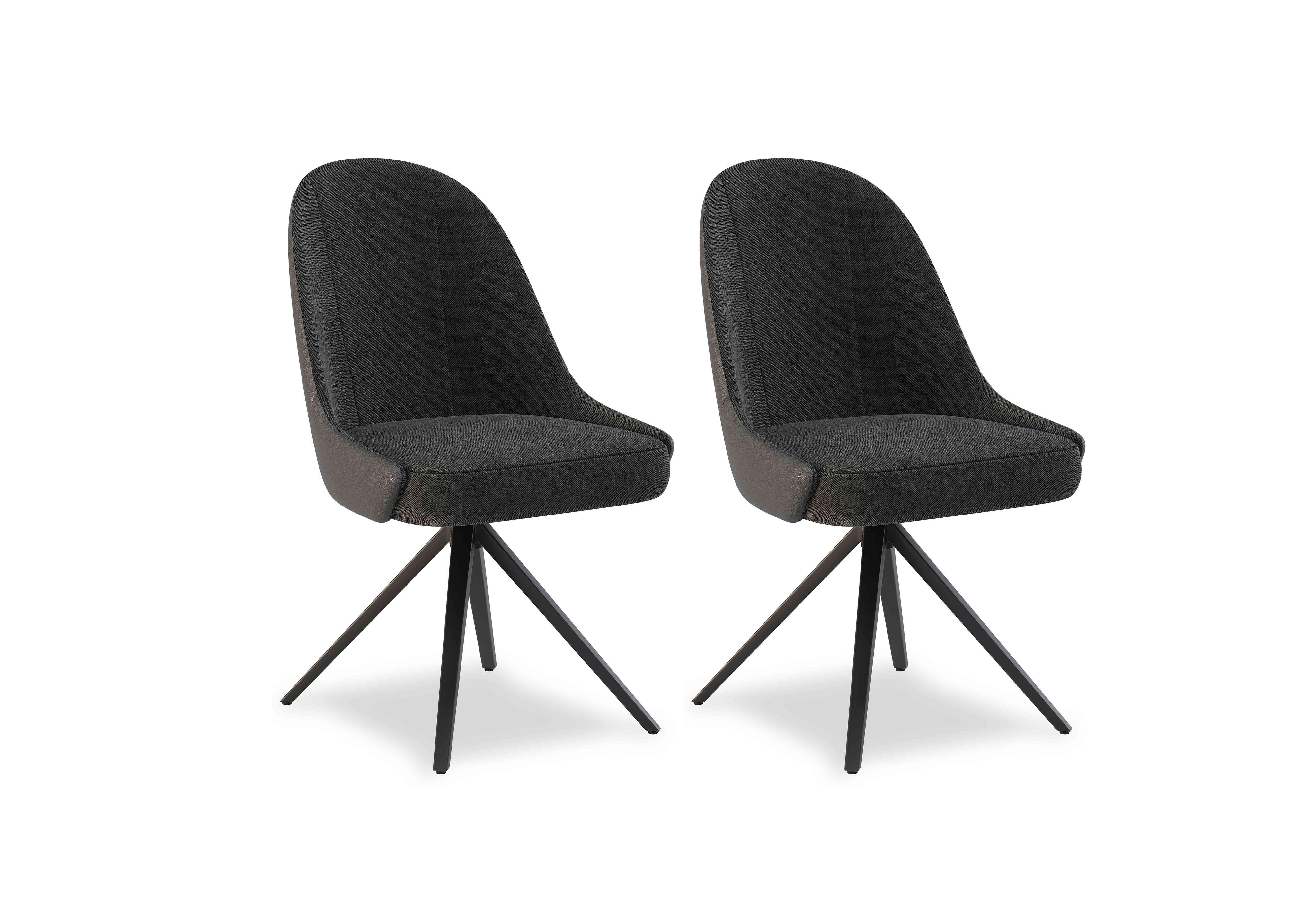 Jose Pair of Swivel Dining Chairs in Anthracite on Furniture Village