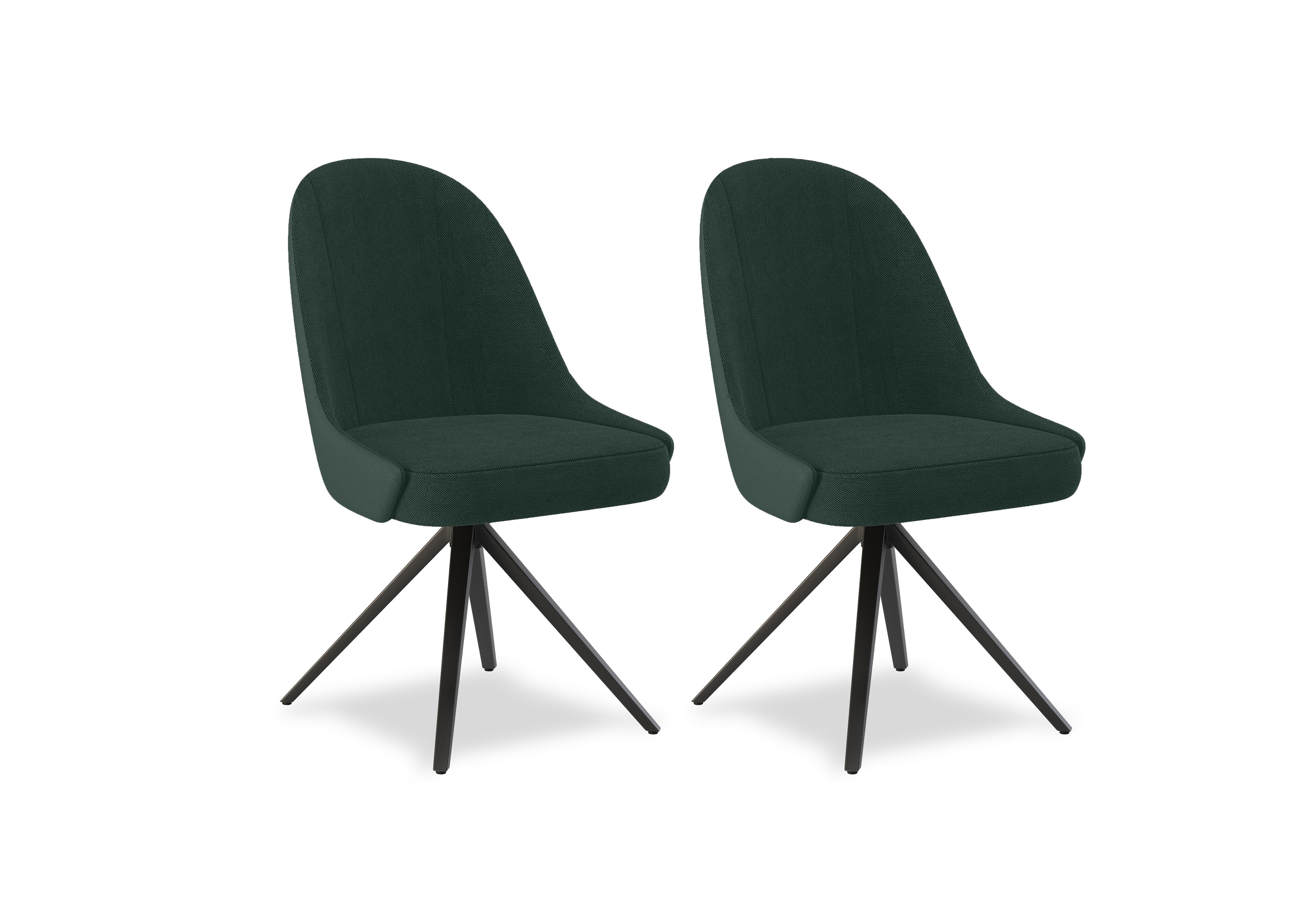 Jose Pair of Swivel Dining Chairs in Fir Green on Furniture Village