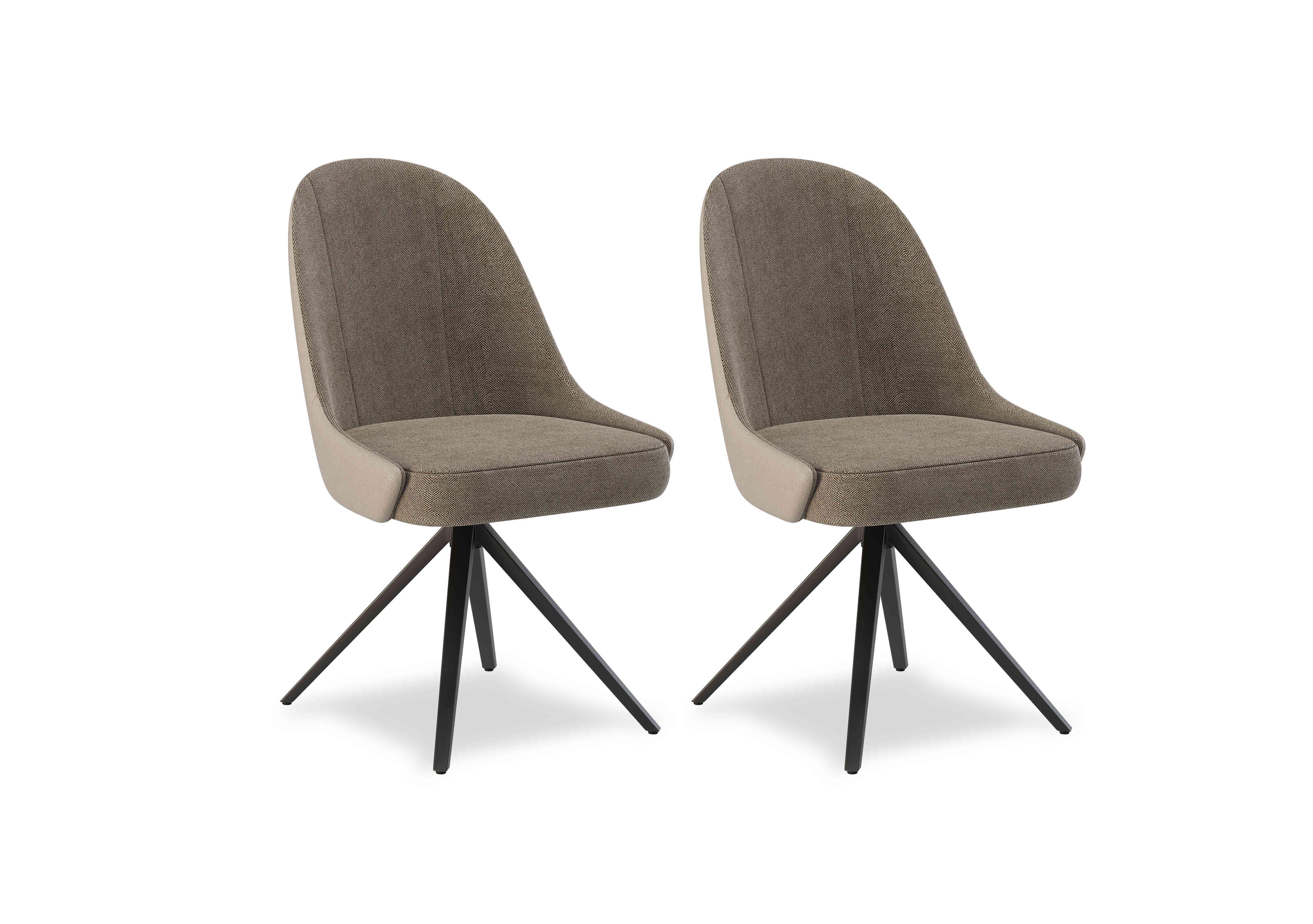 Jose Pair of Swivel Dining Chairs in Pebble on Furniture Village