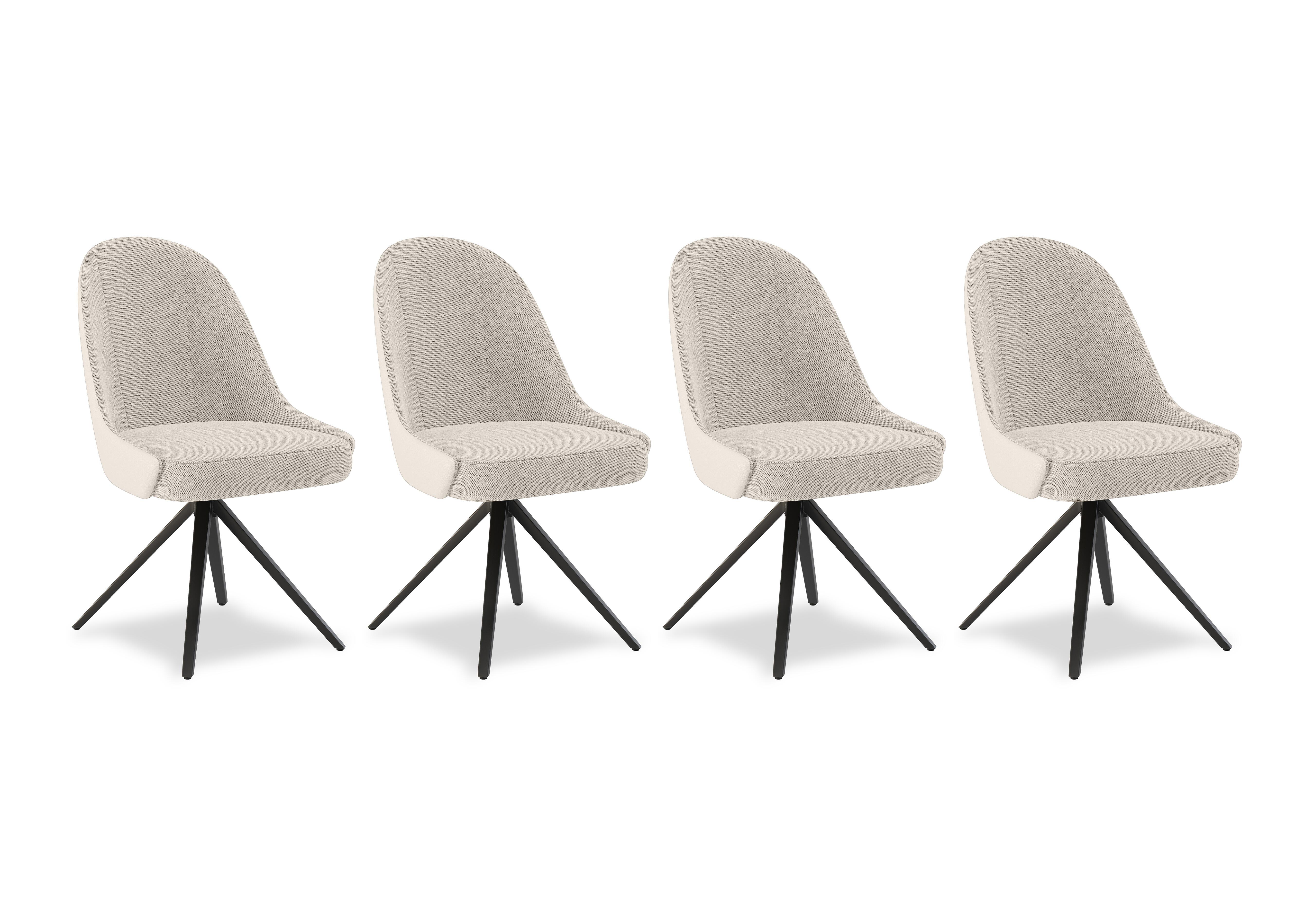 Jose Set of 4 Swivel Dining Chairs in Cream on Furniture Village