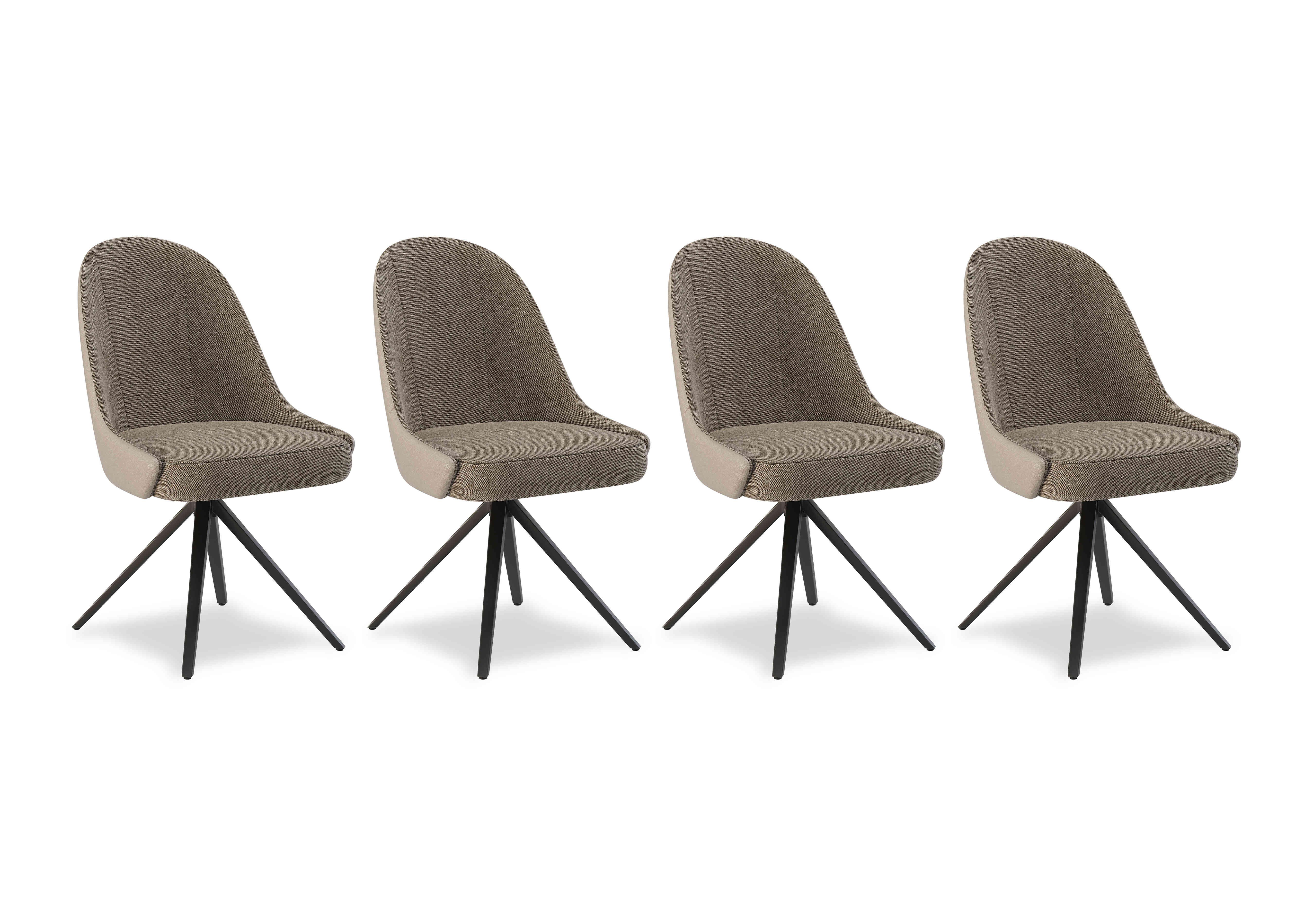 Jose Set of 4 Swivel Dining Chairs in Pebble on Furniture Village