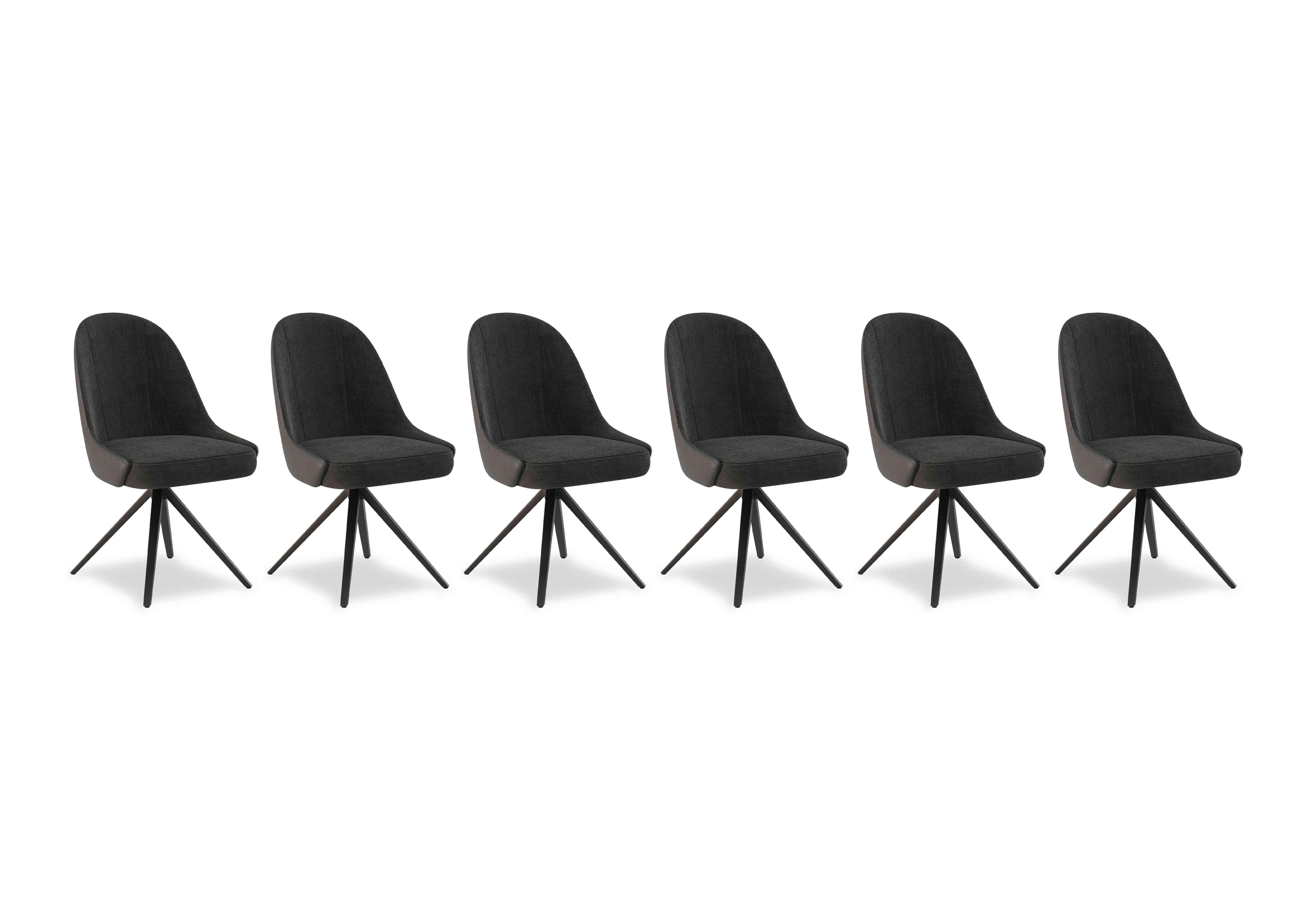 Jose Set of 6 Swivel Dining Chairs in Anthracite on Furniture Village