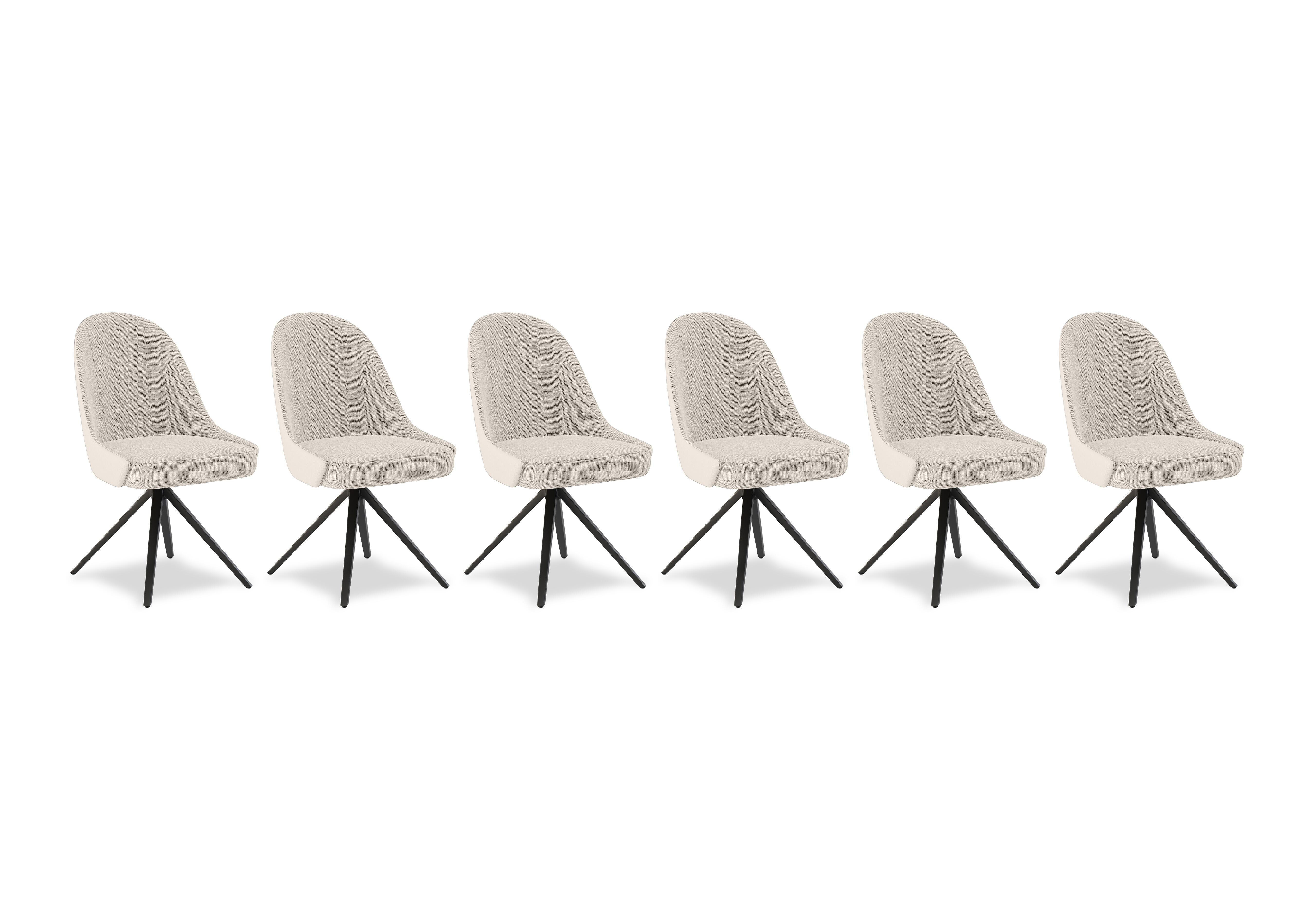 Jose Set of 6 Swivel Dining Chairs in Cream on Furniture Village