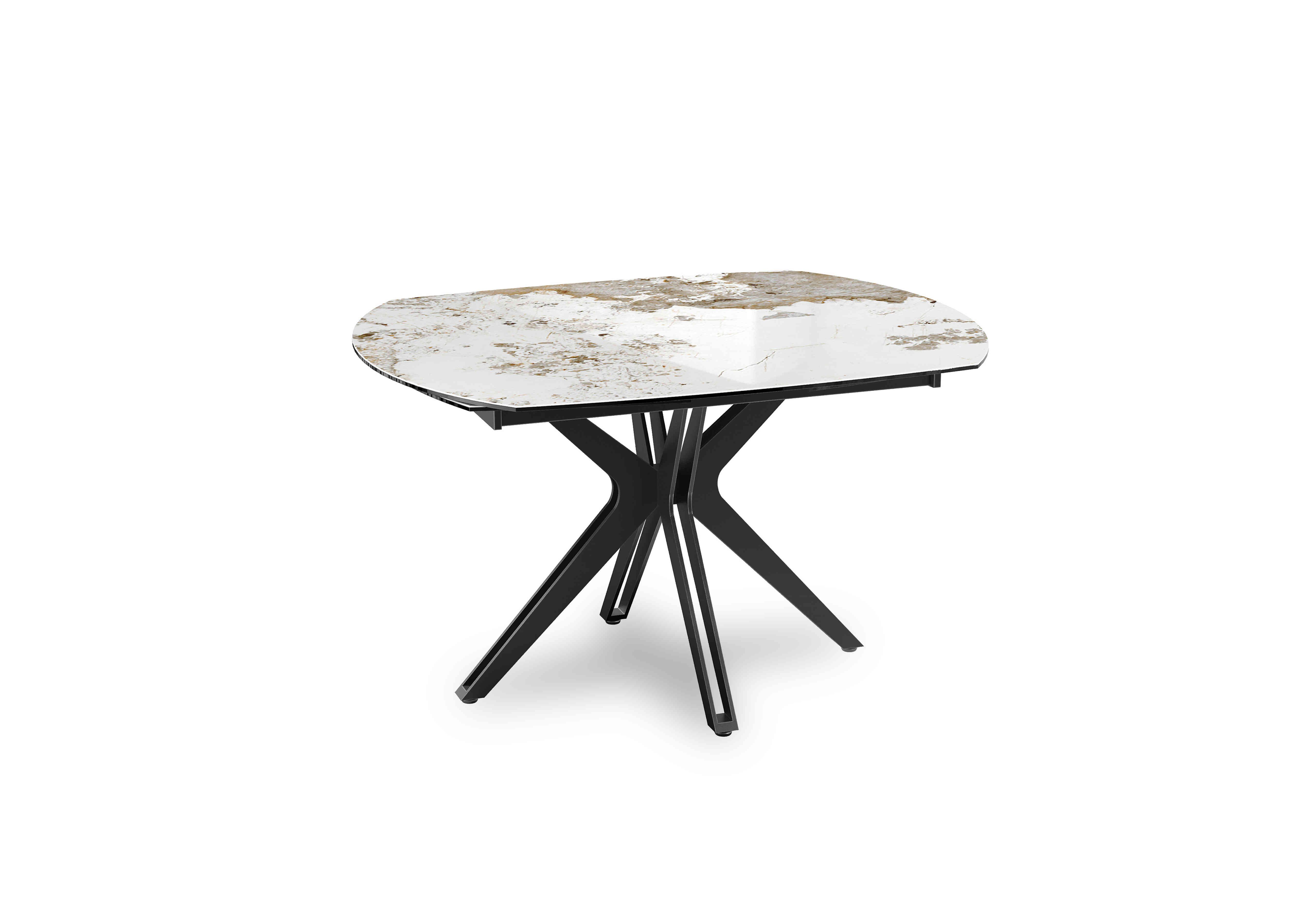 Jose Swivel Extending Dining Table in Calcatta Marble on Furniture Village