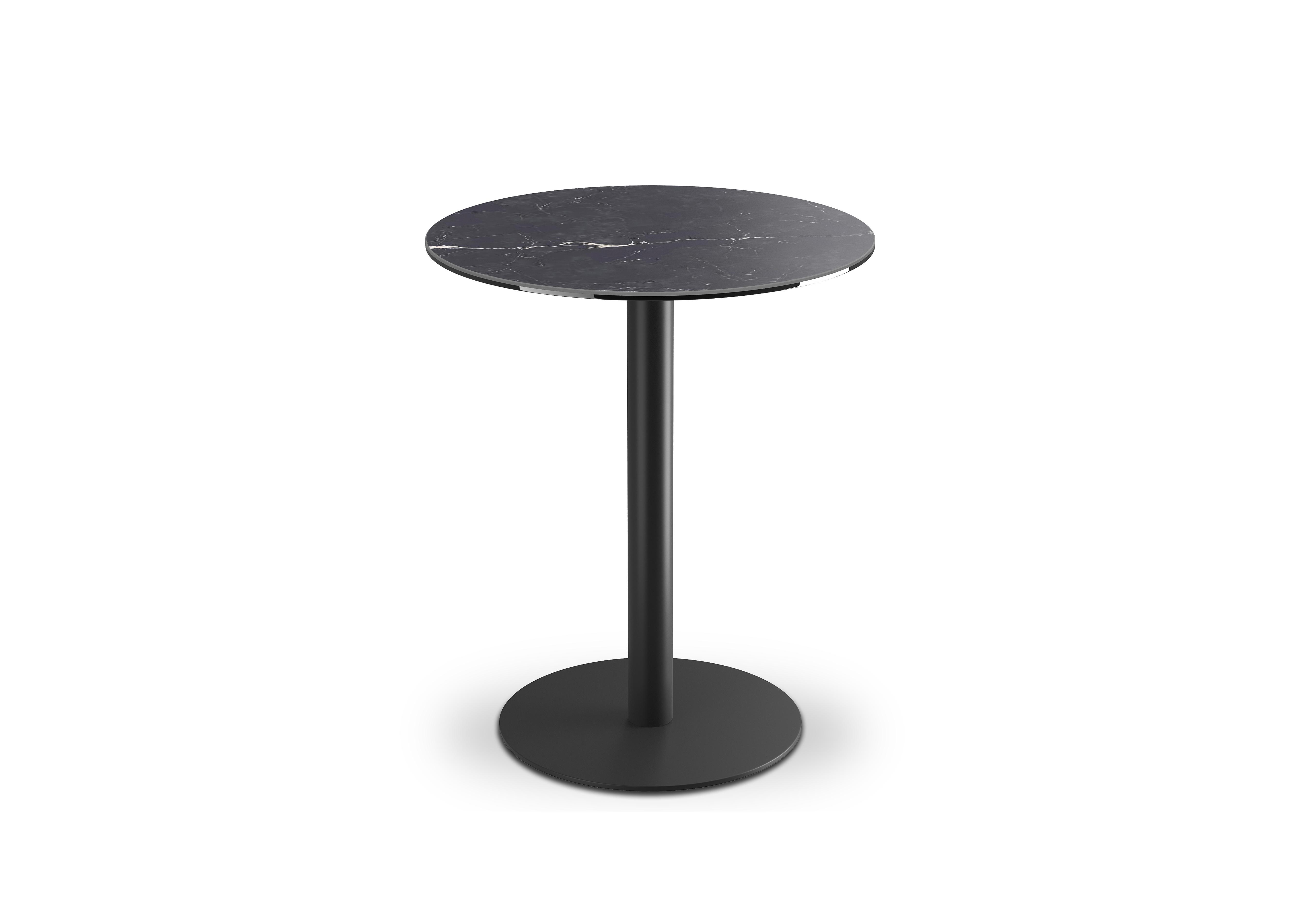 Pique Round Bar Table in Marquina Marble on Furniture Village