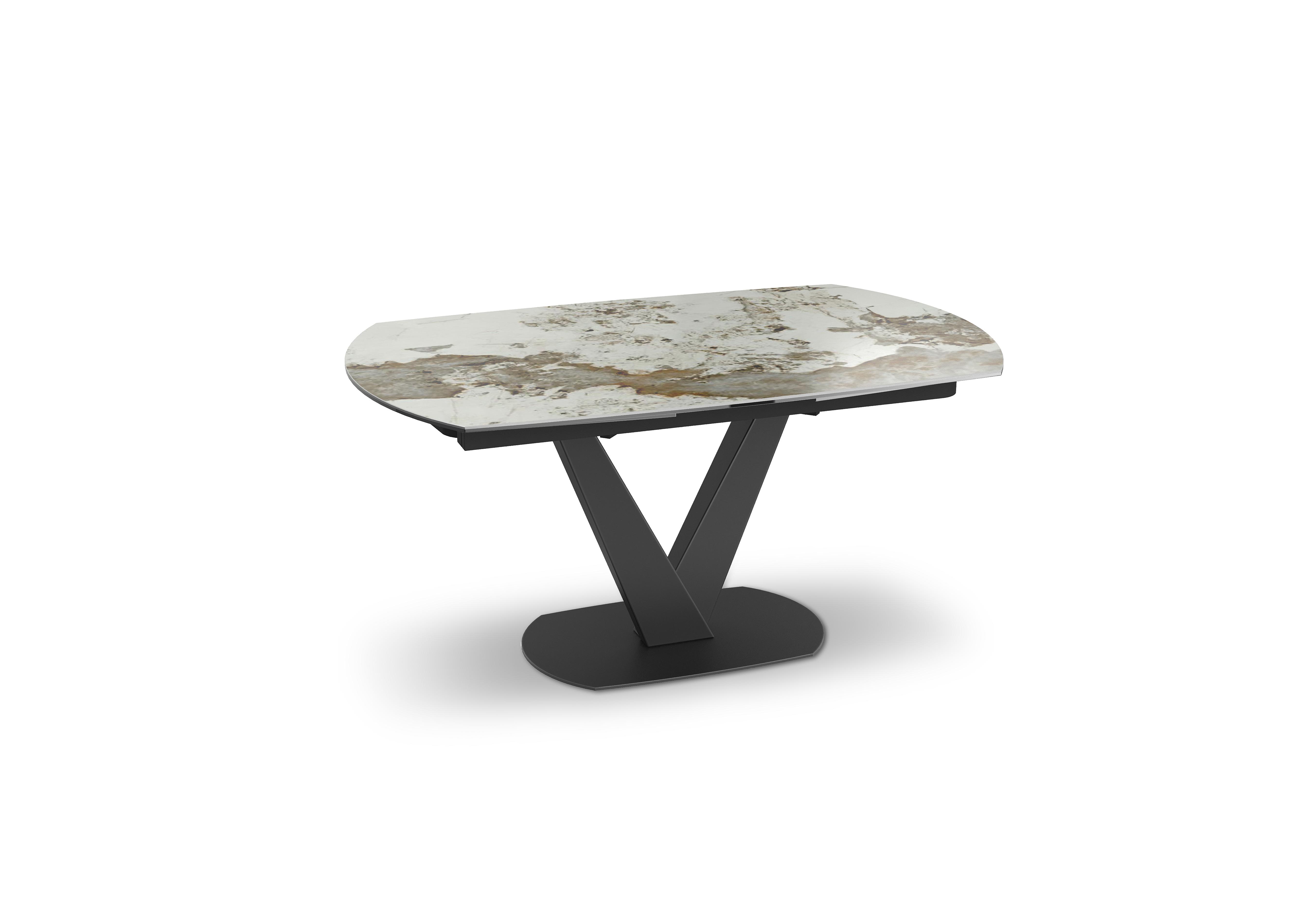 Julio Swivel Extending Dining Table in Calcatta Marble on Furniture Village