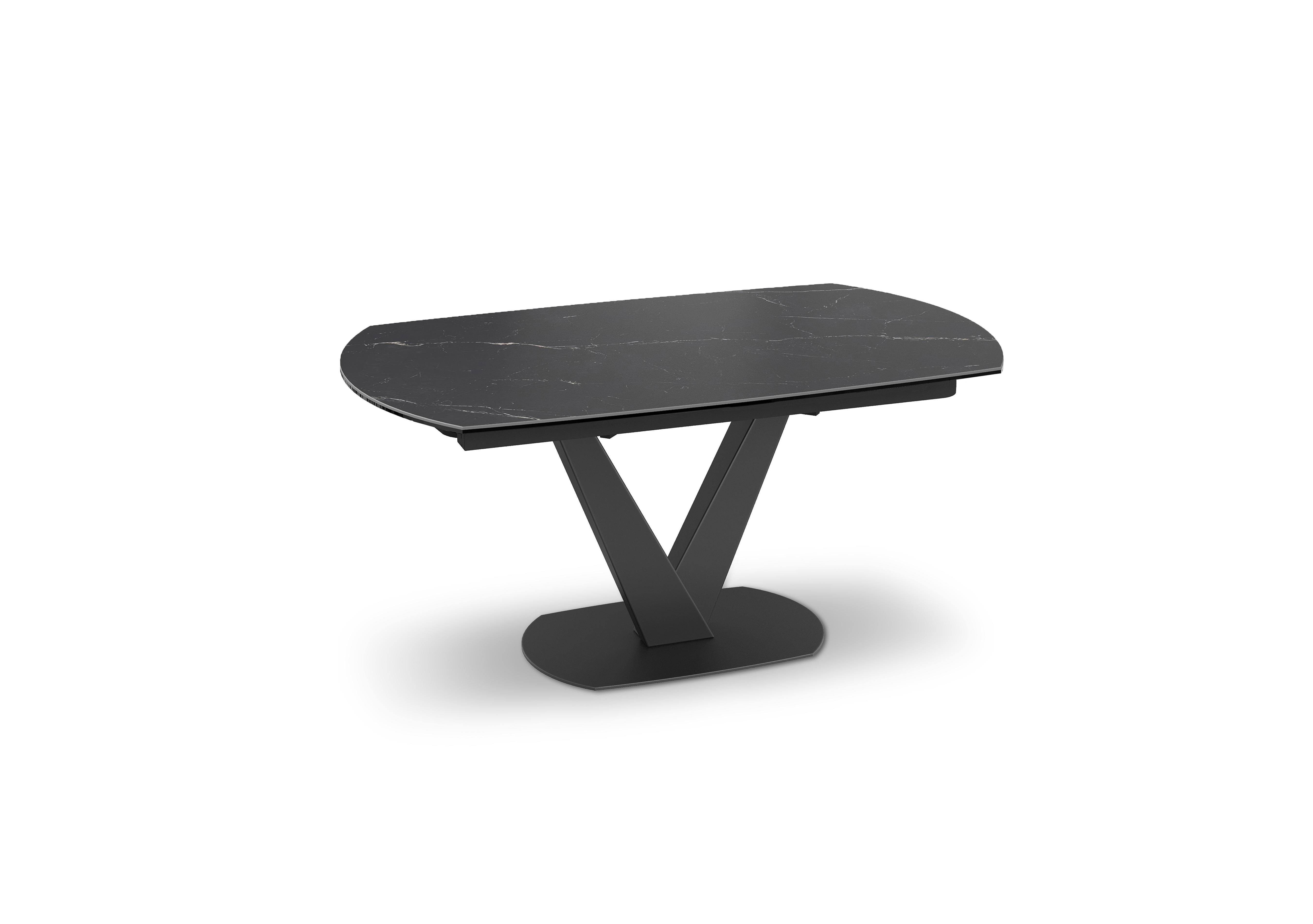 Julio Swivel Extending Dining Table in Marquina Marble on Furniture Village