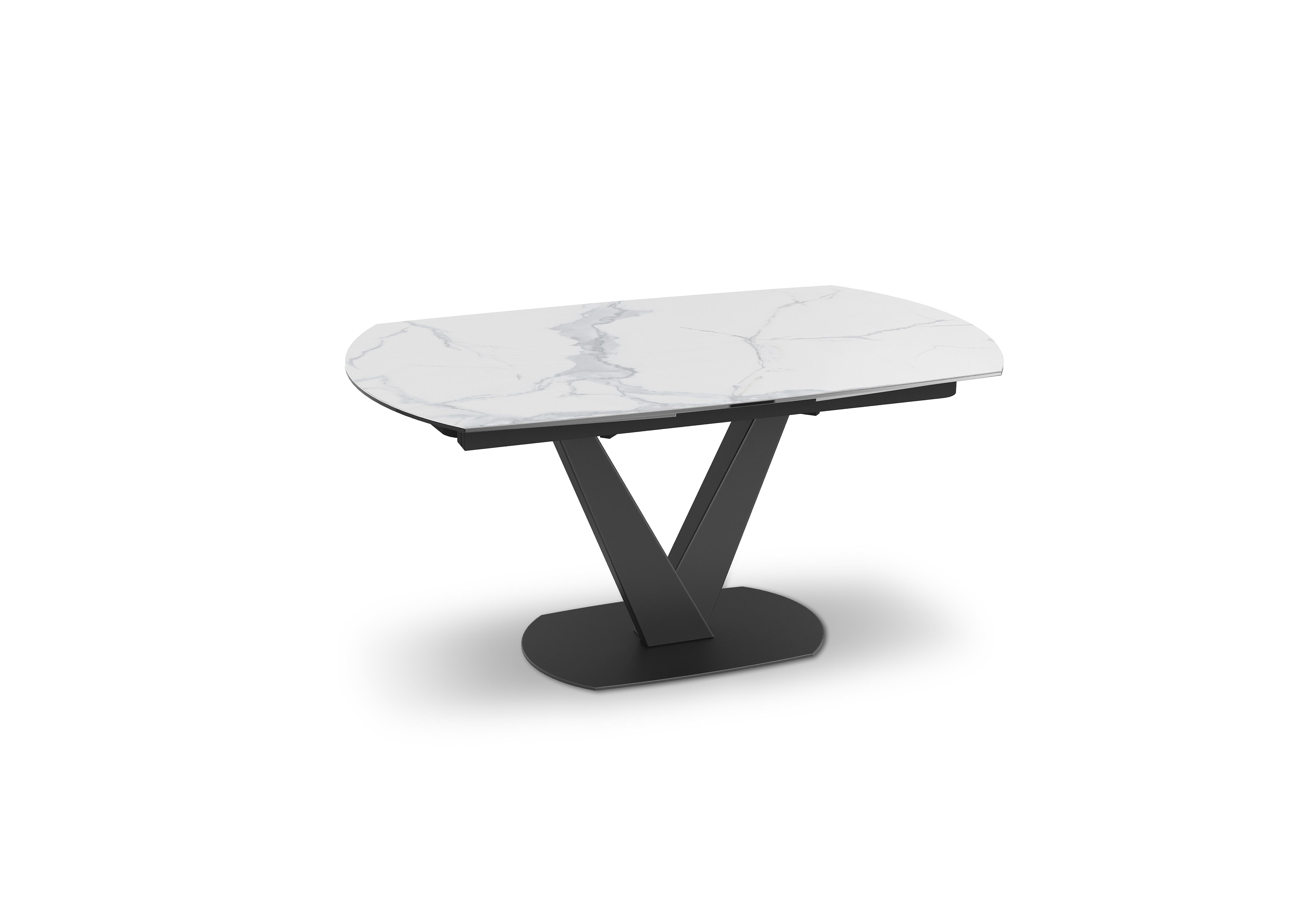 Julio Swivel Extending Dining Table in Matt Marble on Furniture Village