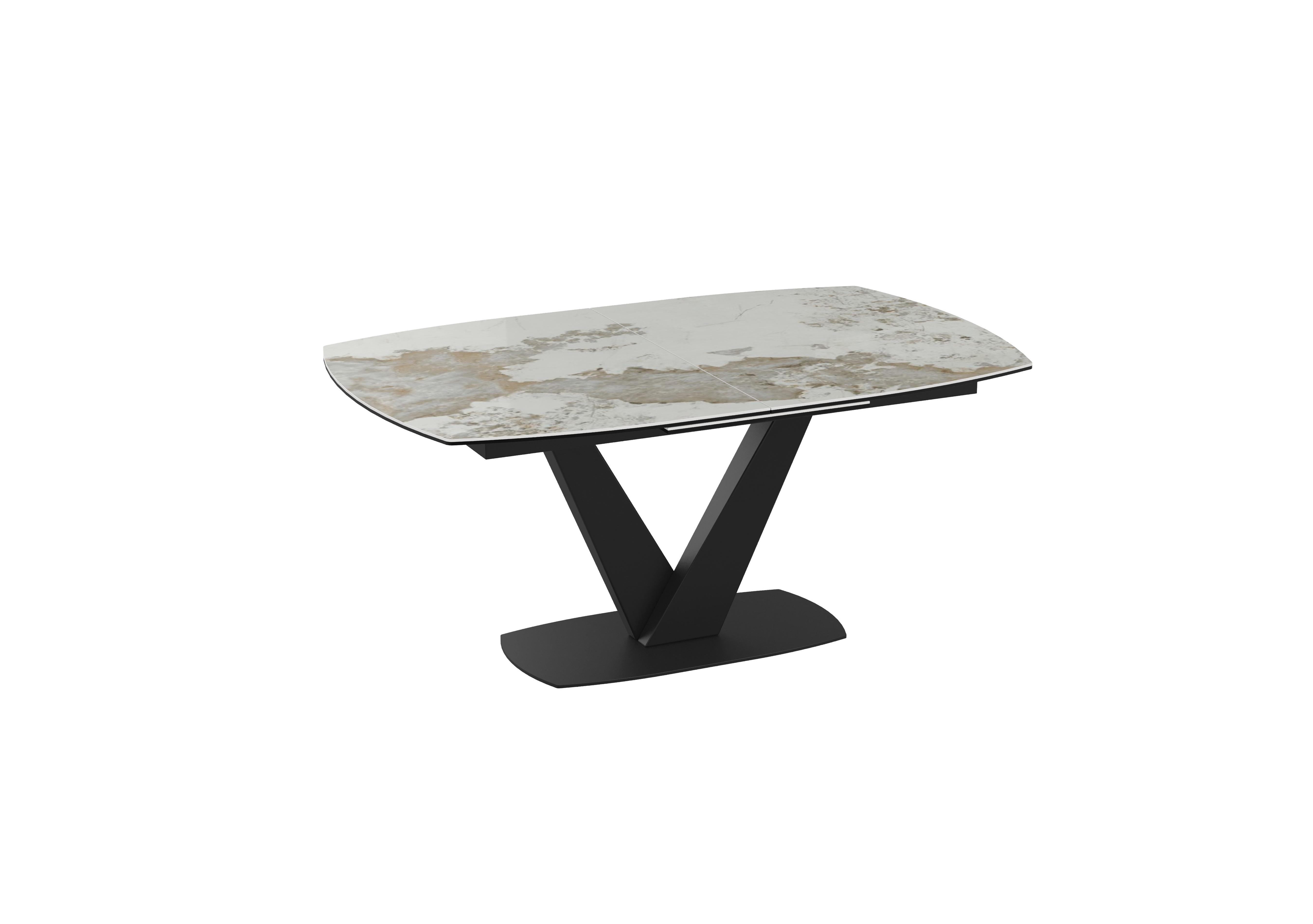 Julio Pop-up Extending Dining Table in Calcatta Marble on Furniture Village