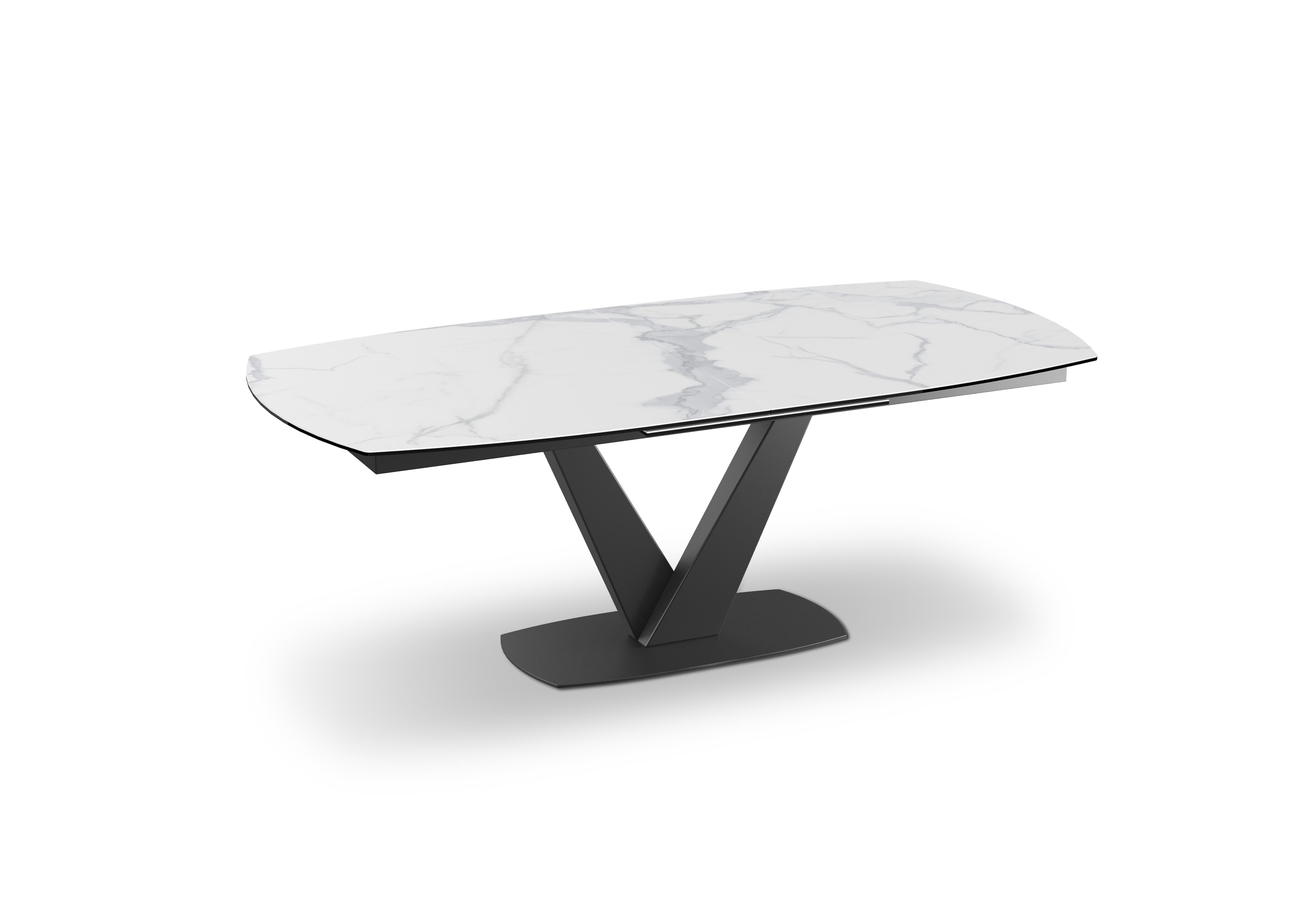 Julio Pop-up Extending Dining Table in Matt Marble on Furniture Village