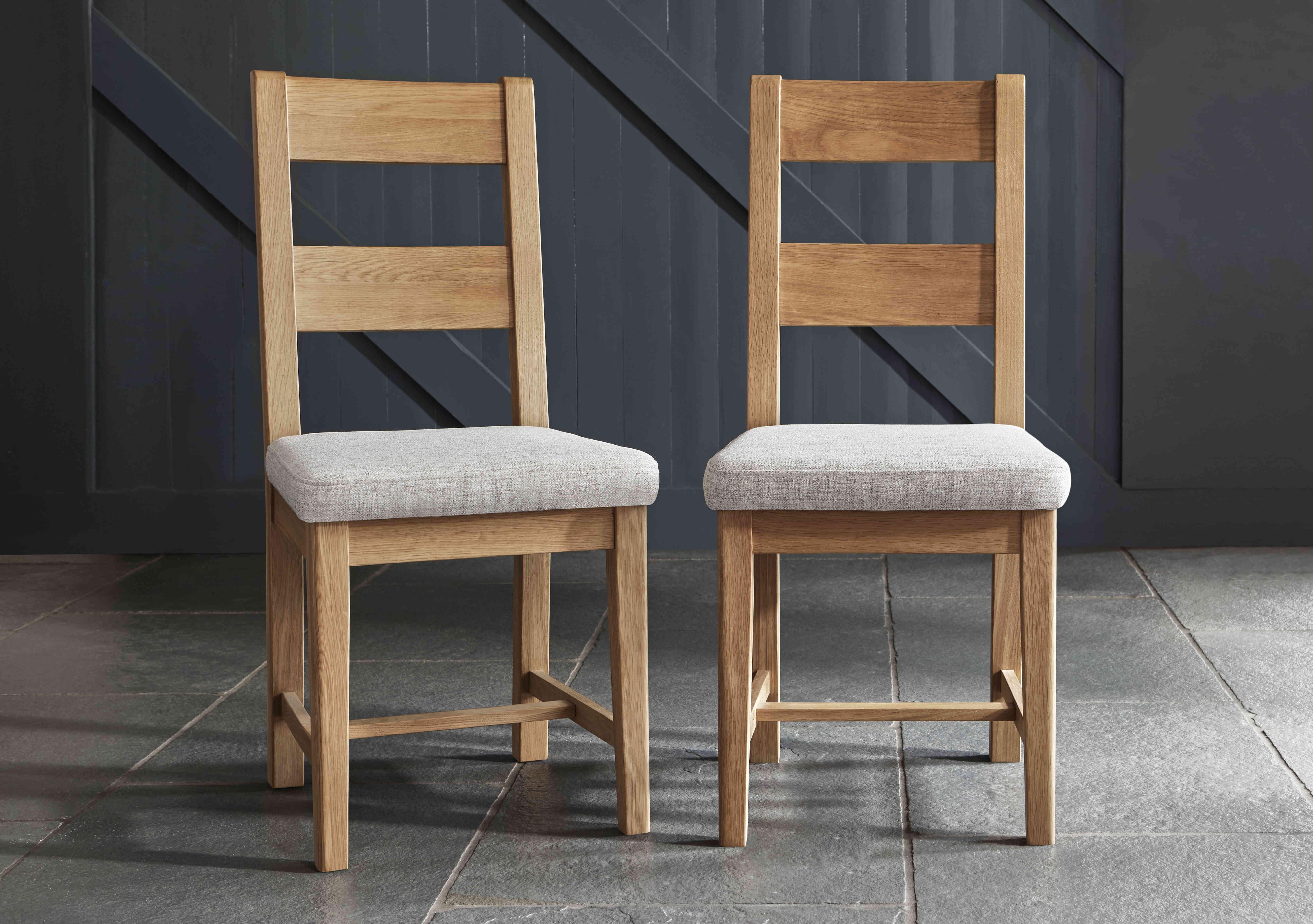 Augusta Pair of Wooden Ladderback Dining Chairs in  on Furniture Village
