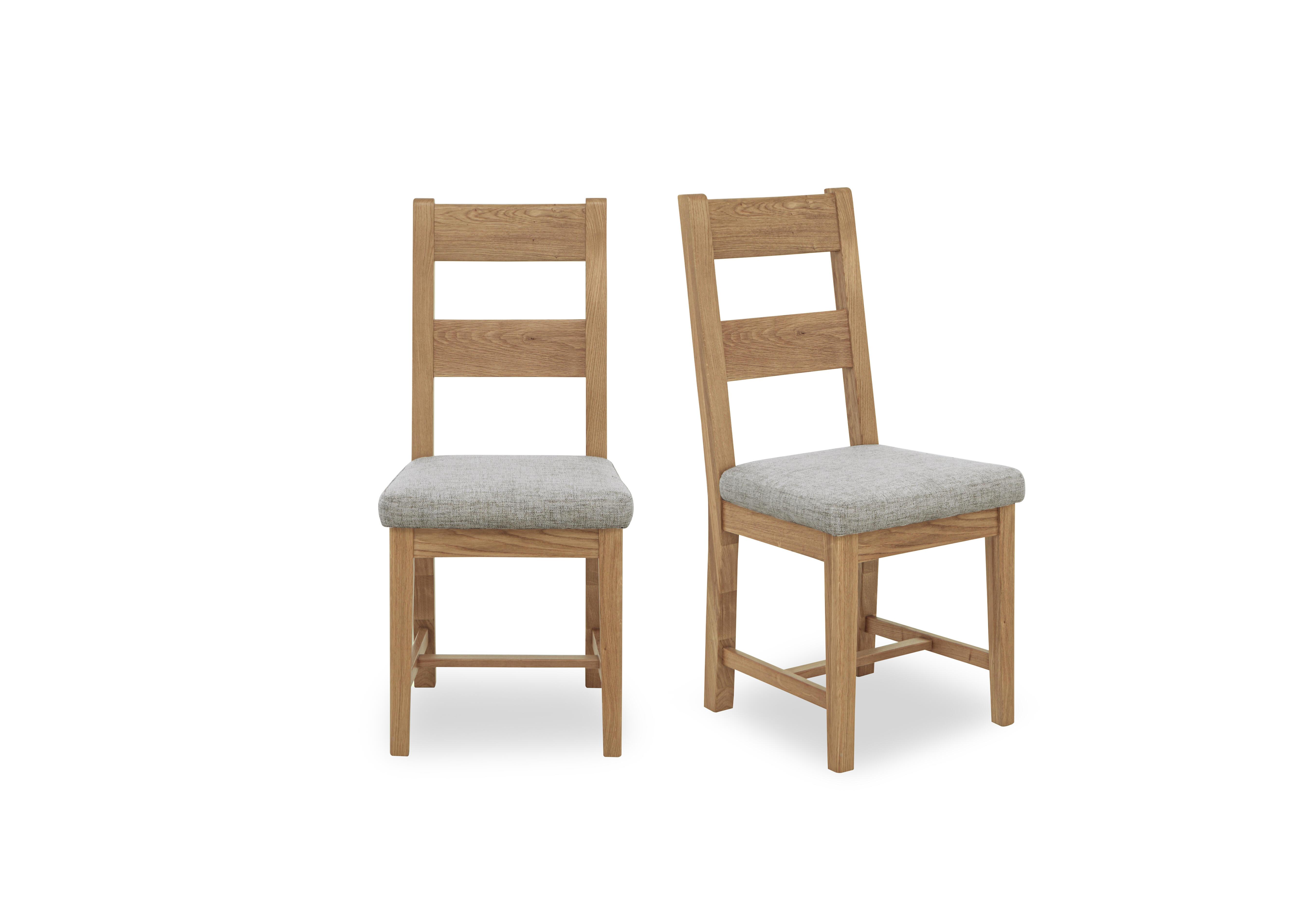 Augusta Pair of Wooden Ladderback Dining Chairs in Pebble on Furniture Village