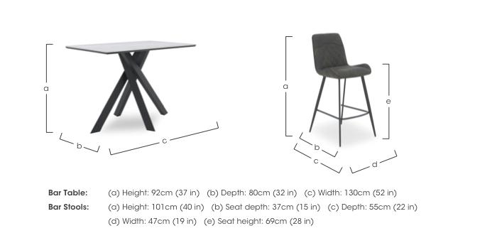 Warrior Crystal White Bar Table and 4 Standard Bar Stools in  on Furniture Village