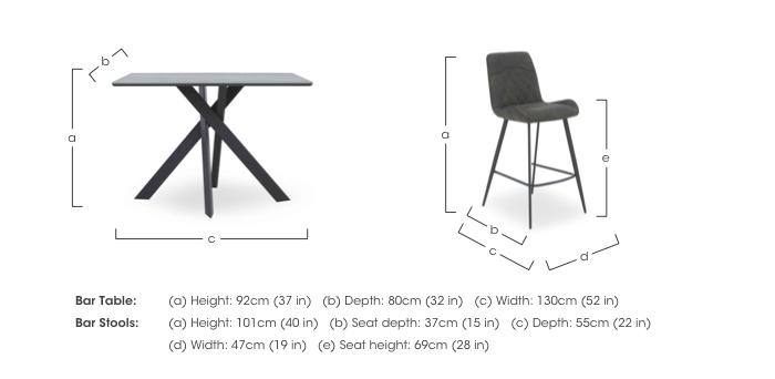 Warrior Grey Bar Table and 2 Standard Bar Stools in  on Furniture Village