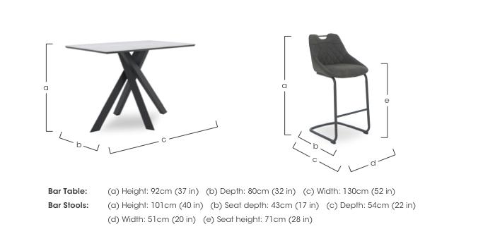 Warrior Crystal White Bar Table and 2 Cantilever Bar Stools in  on Furniture Village