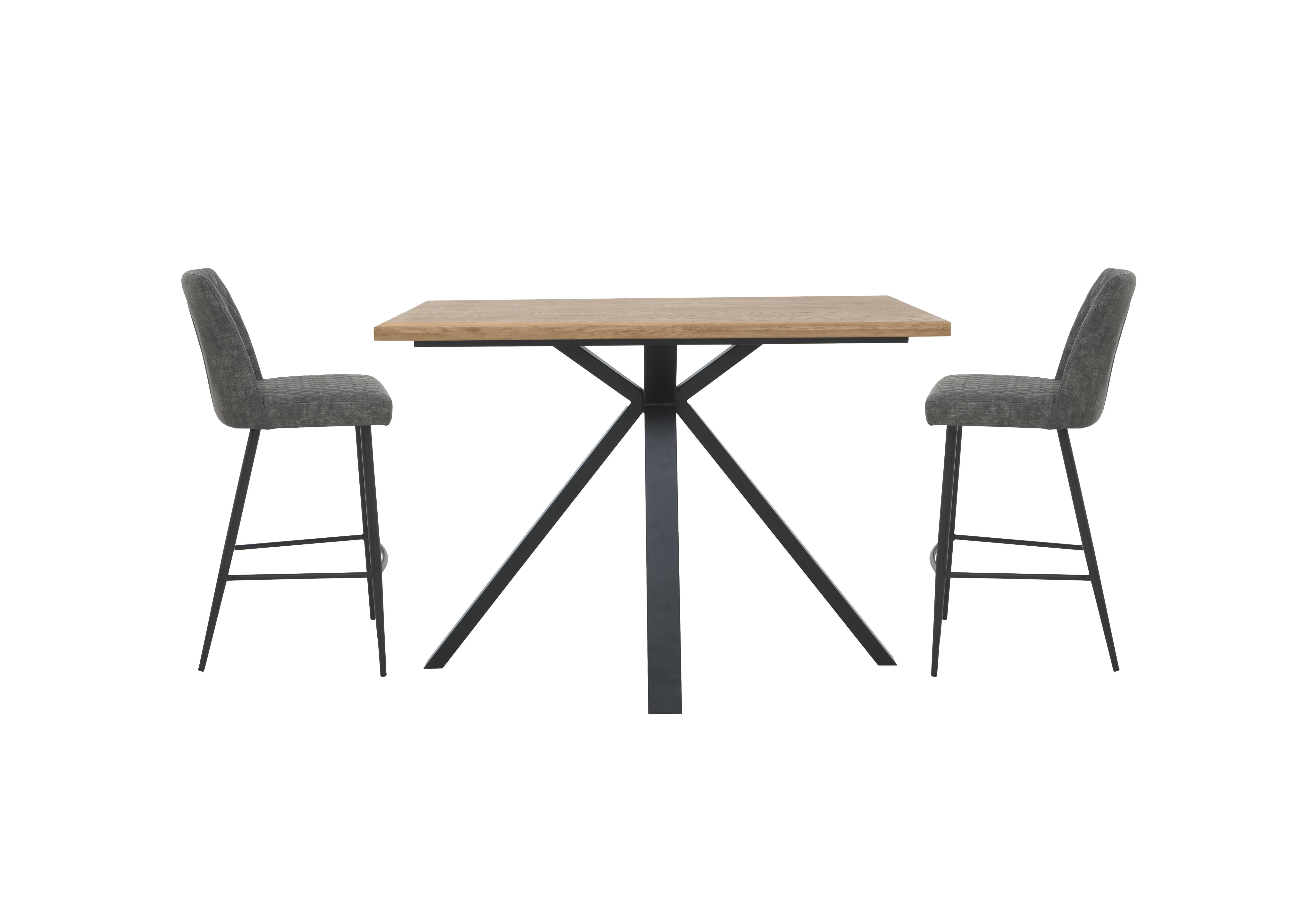 Earth Large Bar Table and 2 Bar Stools in Graphite on Furniture Village