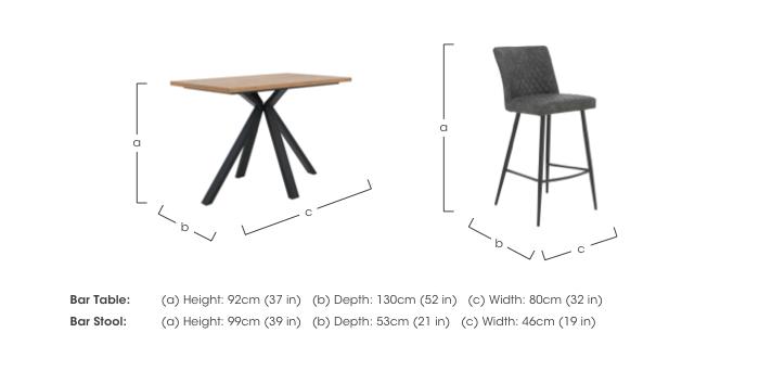 Earth Large Bar Table and 4 Bar Stools in  on Furniture Village
