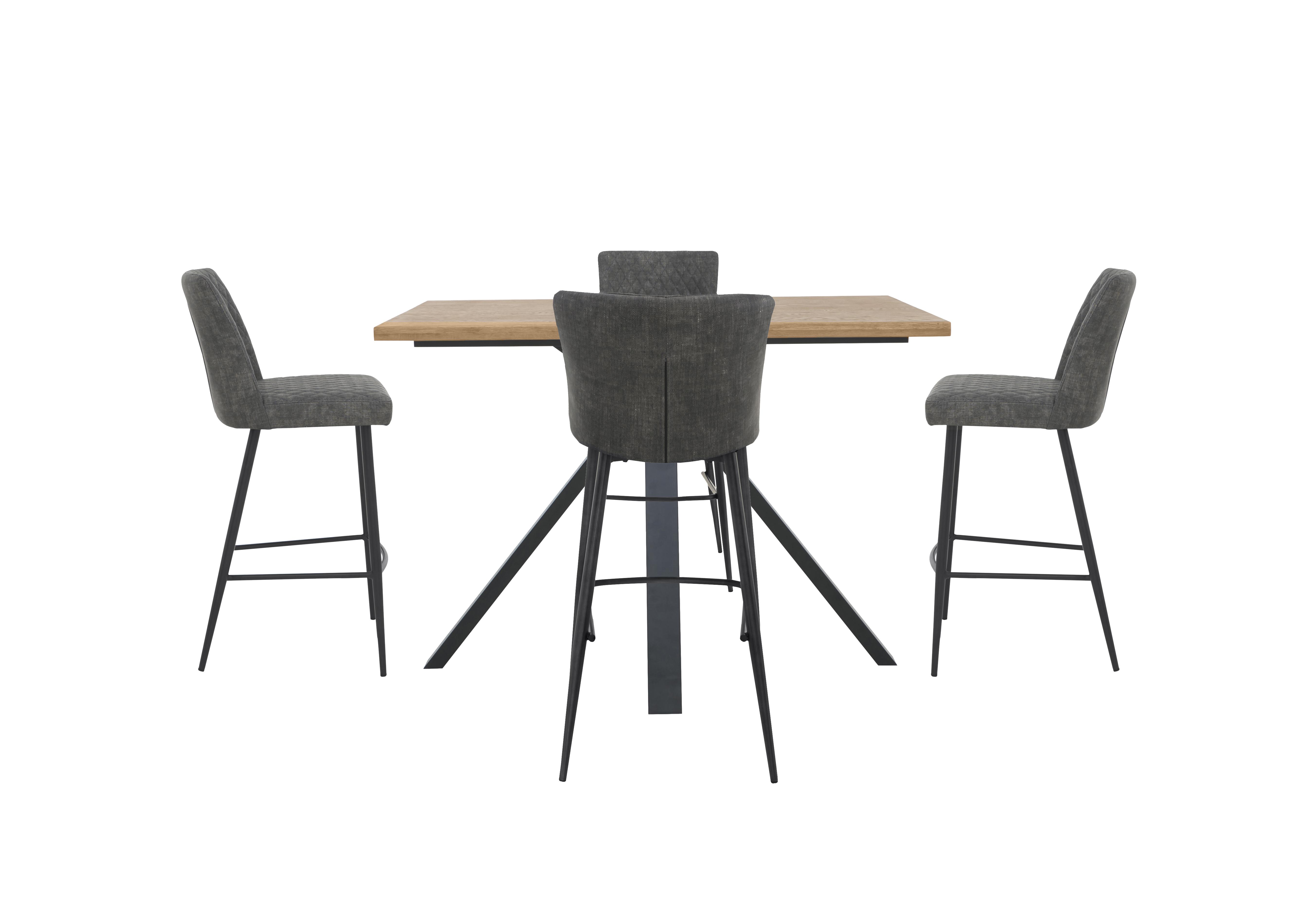 Earth Large Bar Table and 4 Bar Stools in Graphite on Furniture Village