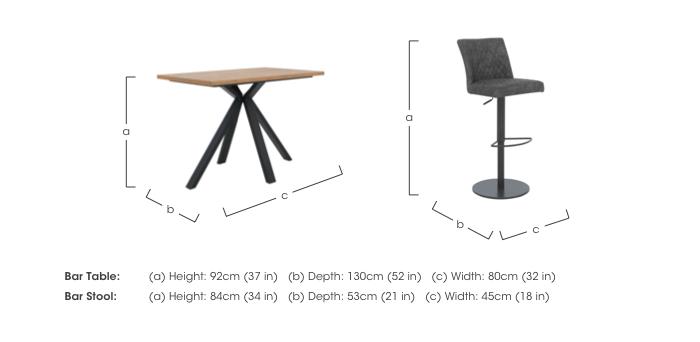 Earth Large Bar Table and 2 Swivel Bar Stools in  on Furniture Village