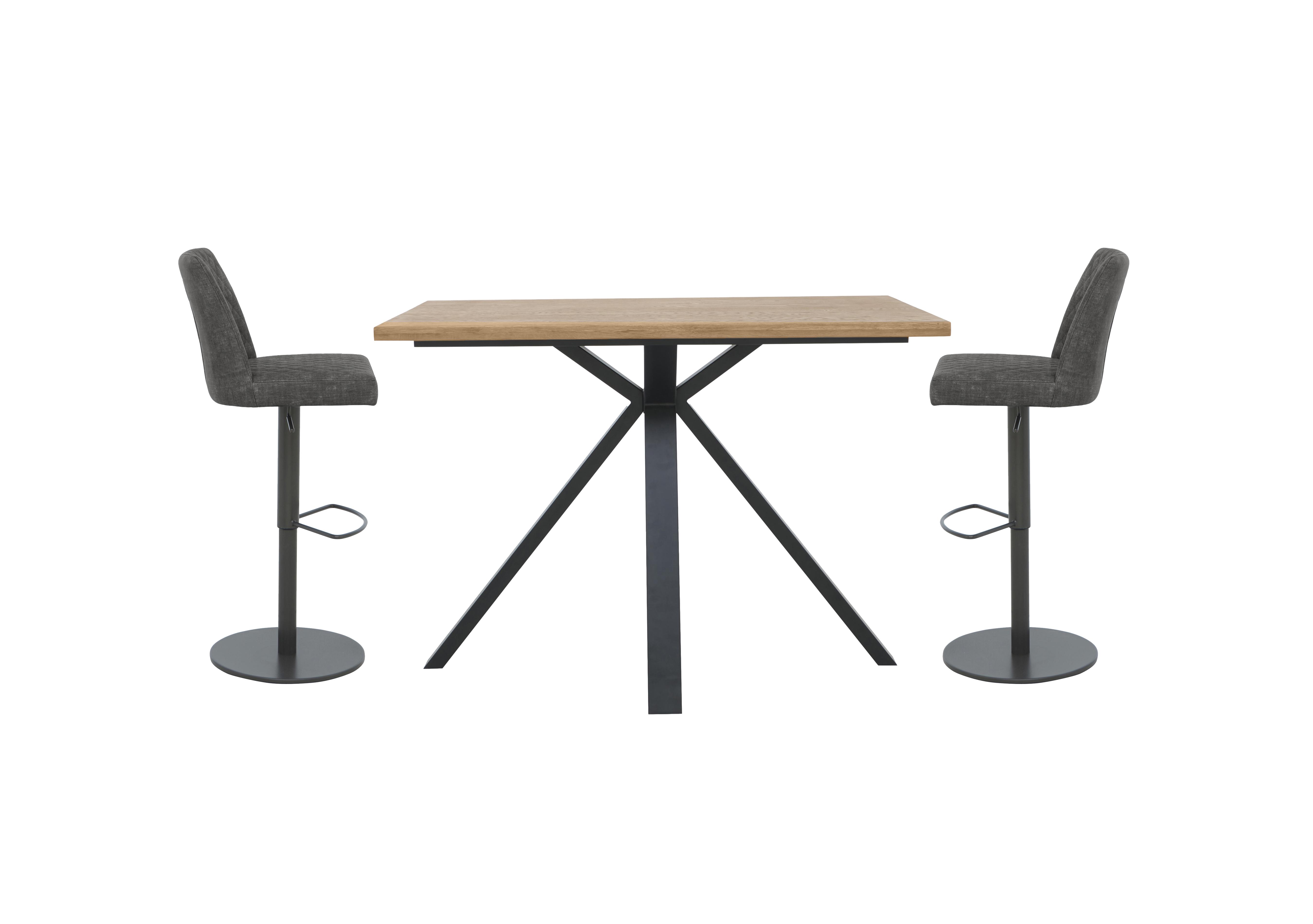 Earth Large Bar Table and 2 Swivel Bar Stools in Graphite on Furniture Village