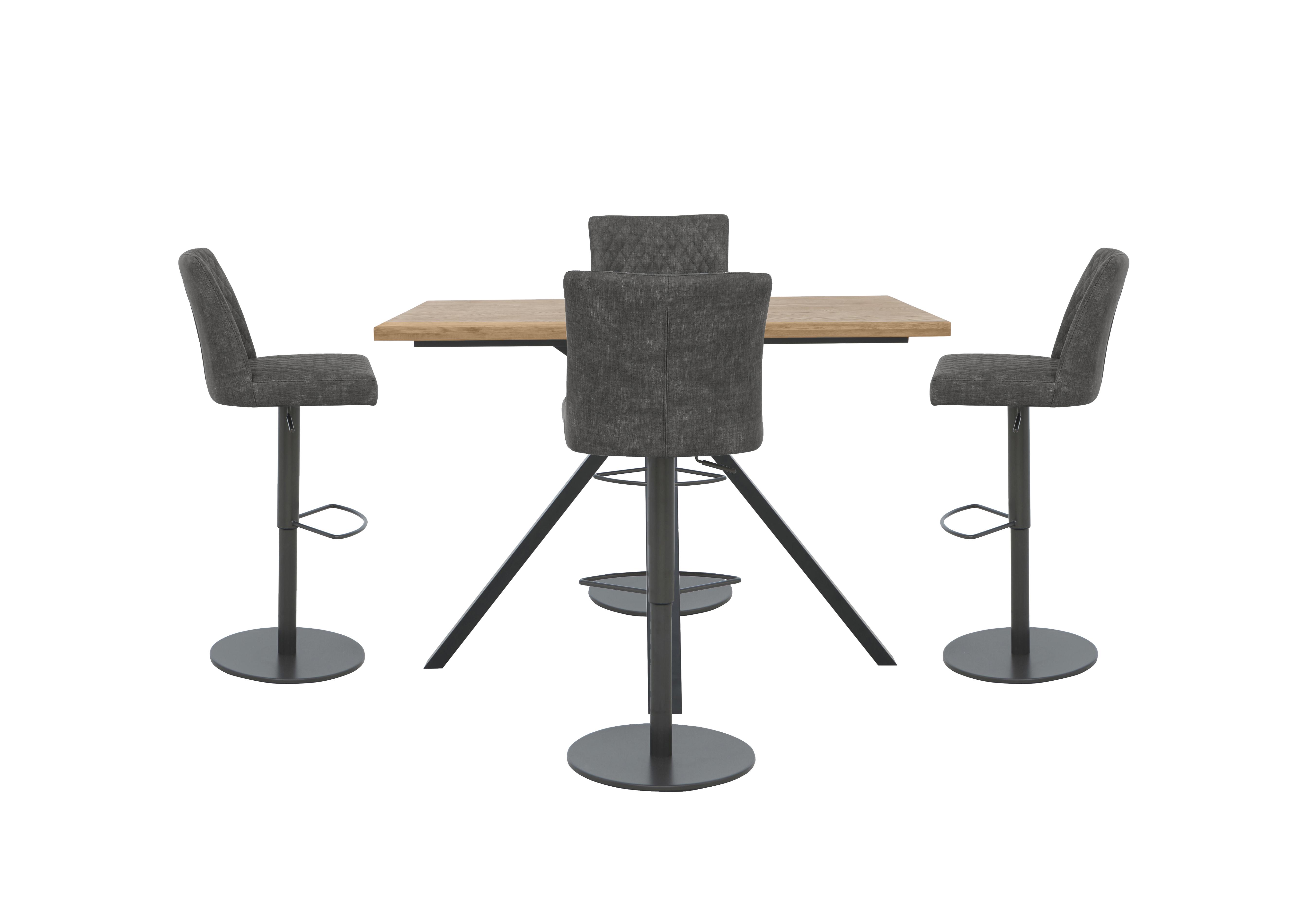 Earth Large Bar Table and 4 Swivel Bar Stools in Graphite on Furniture Village