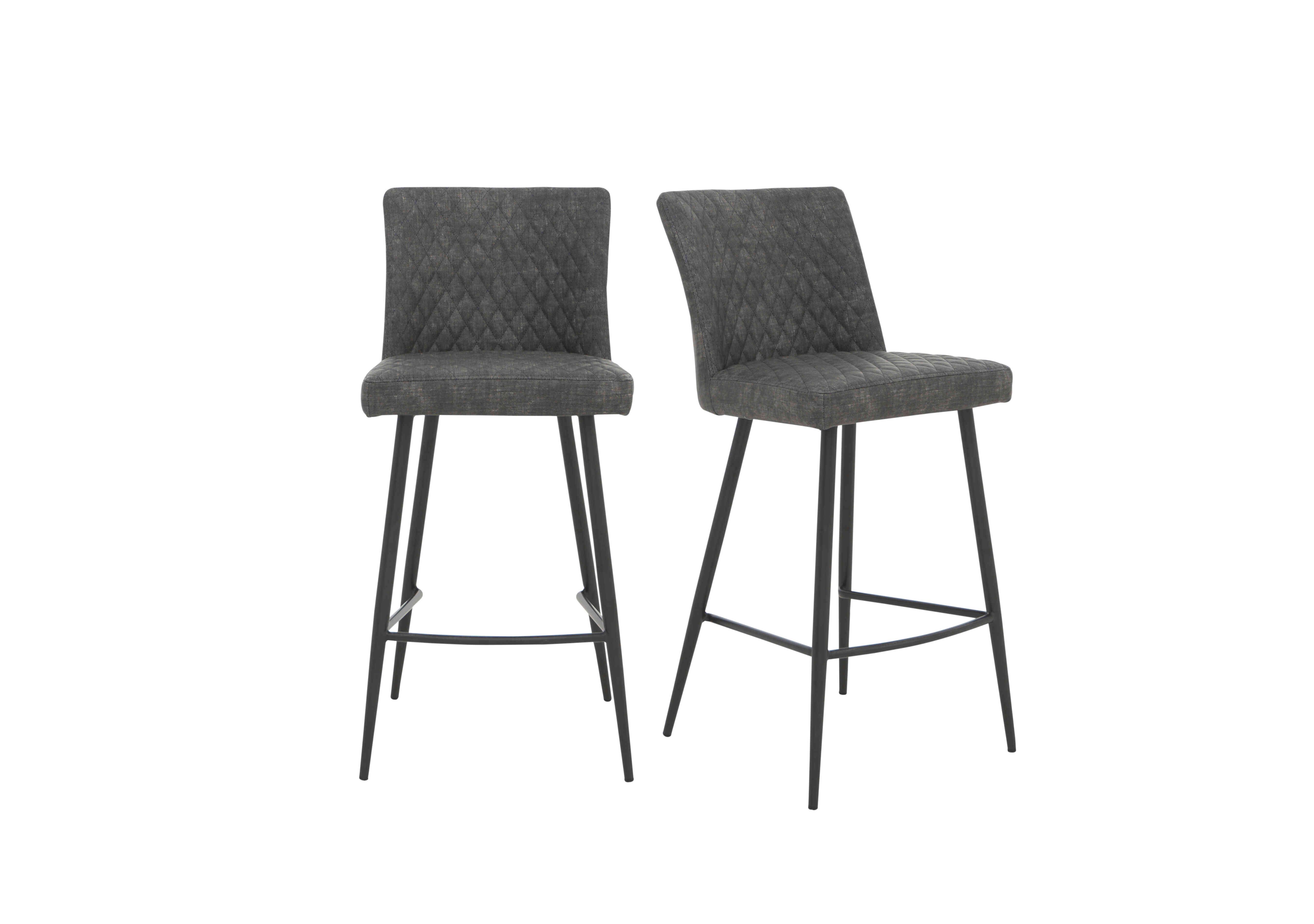 Earth Pair of Bar Stools in Graphite on Furniture Village