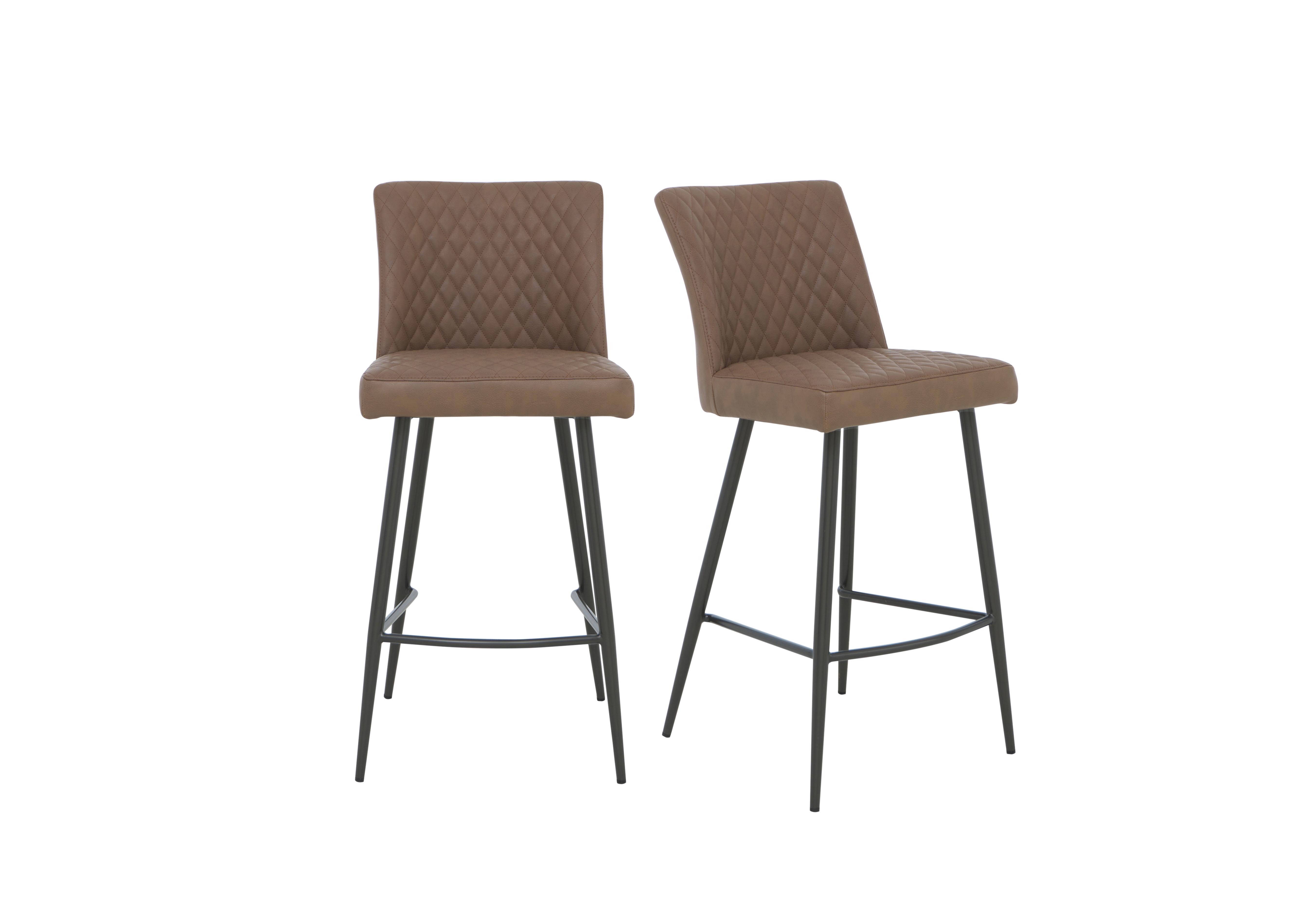 Earth Pair of Bar Stools in Tan on Furniture Village