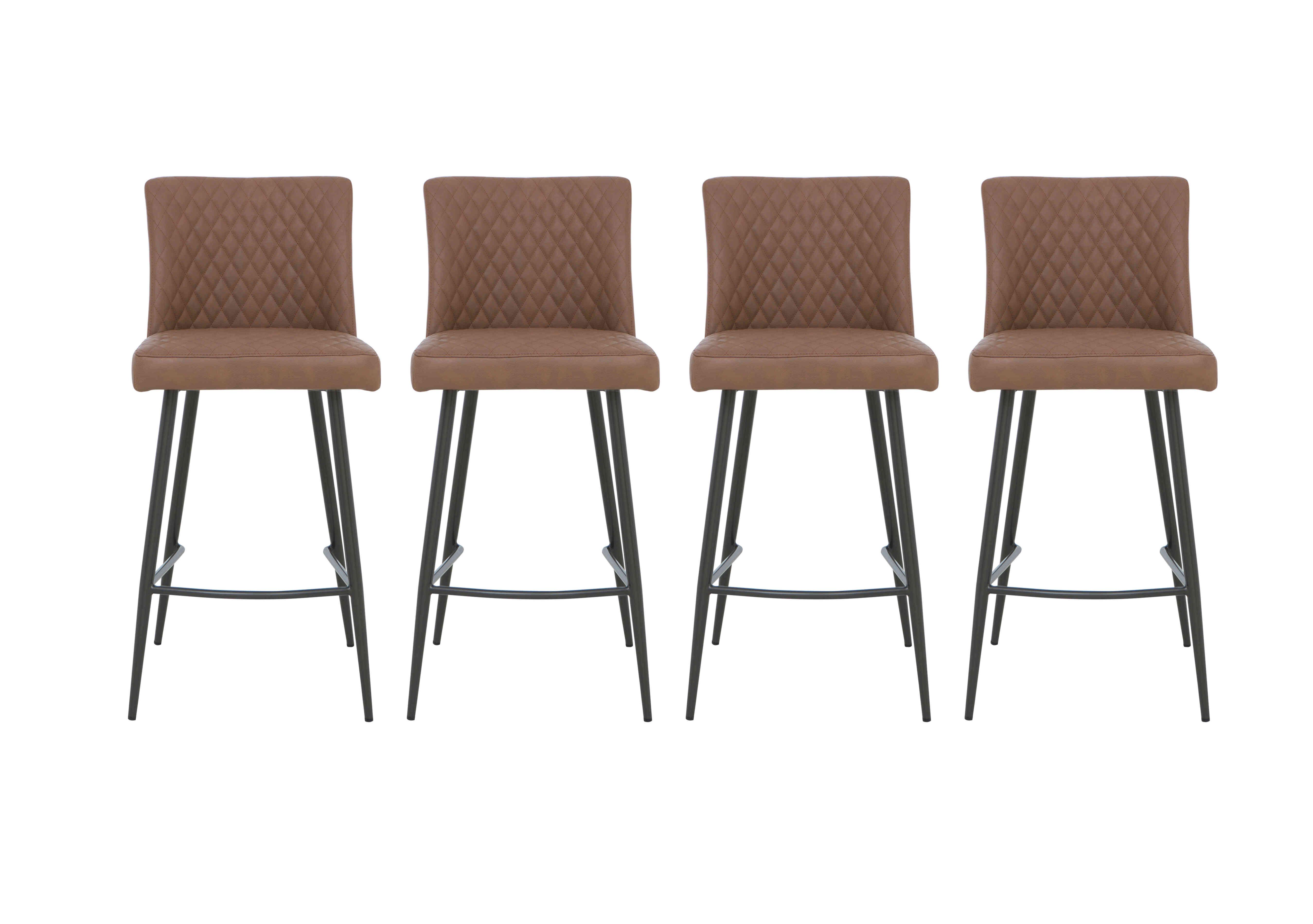 Earth Set of 4 Bar Stools in Tan on Furniture Village