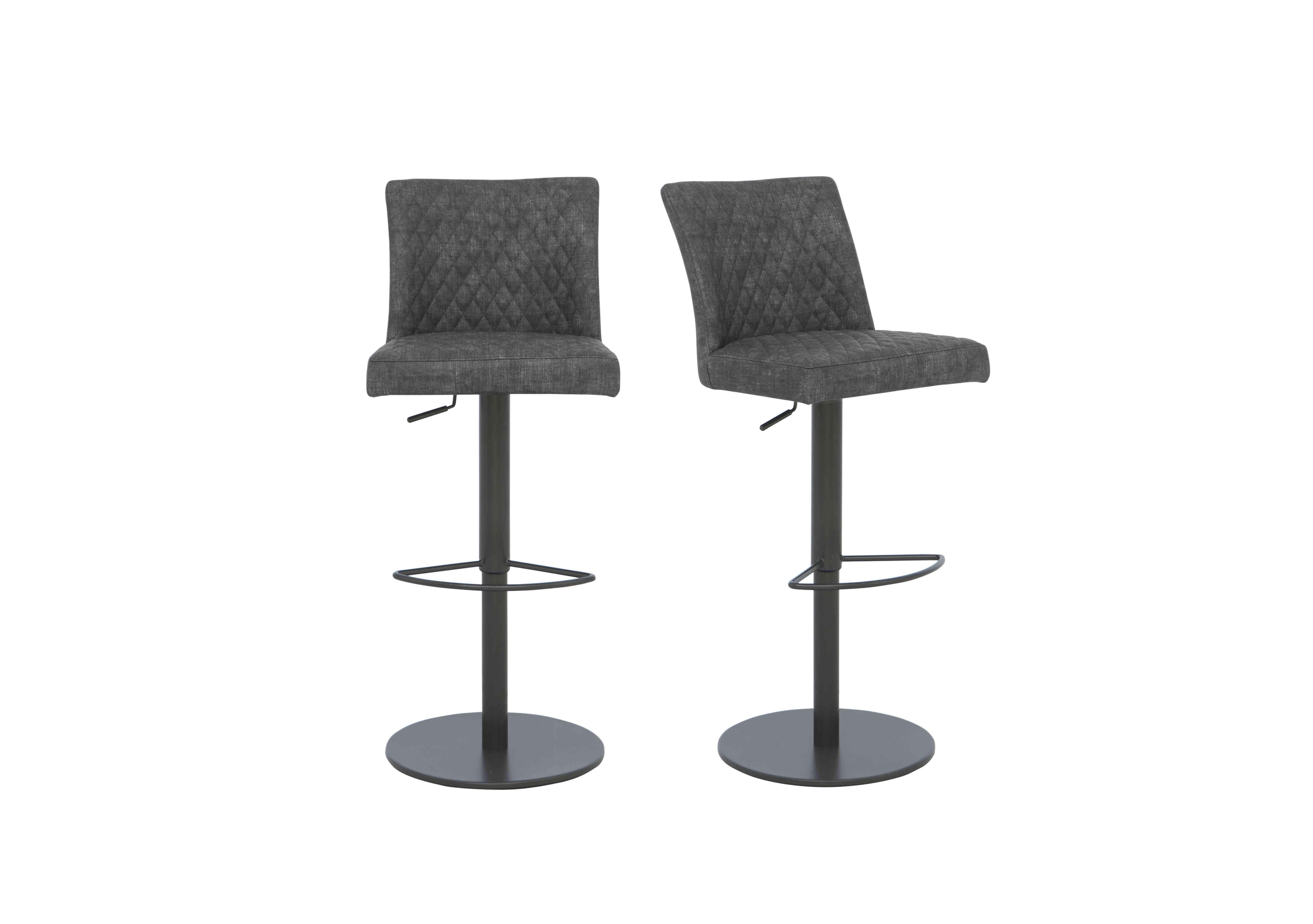 Earth Pair of Swivel Bar Stools in Graphite on Furniture Village