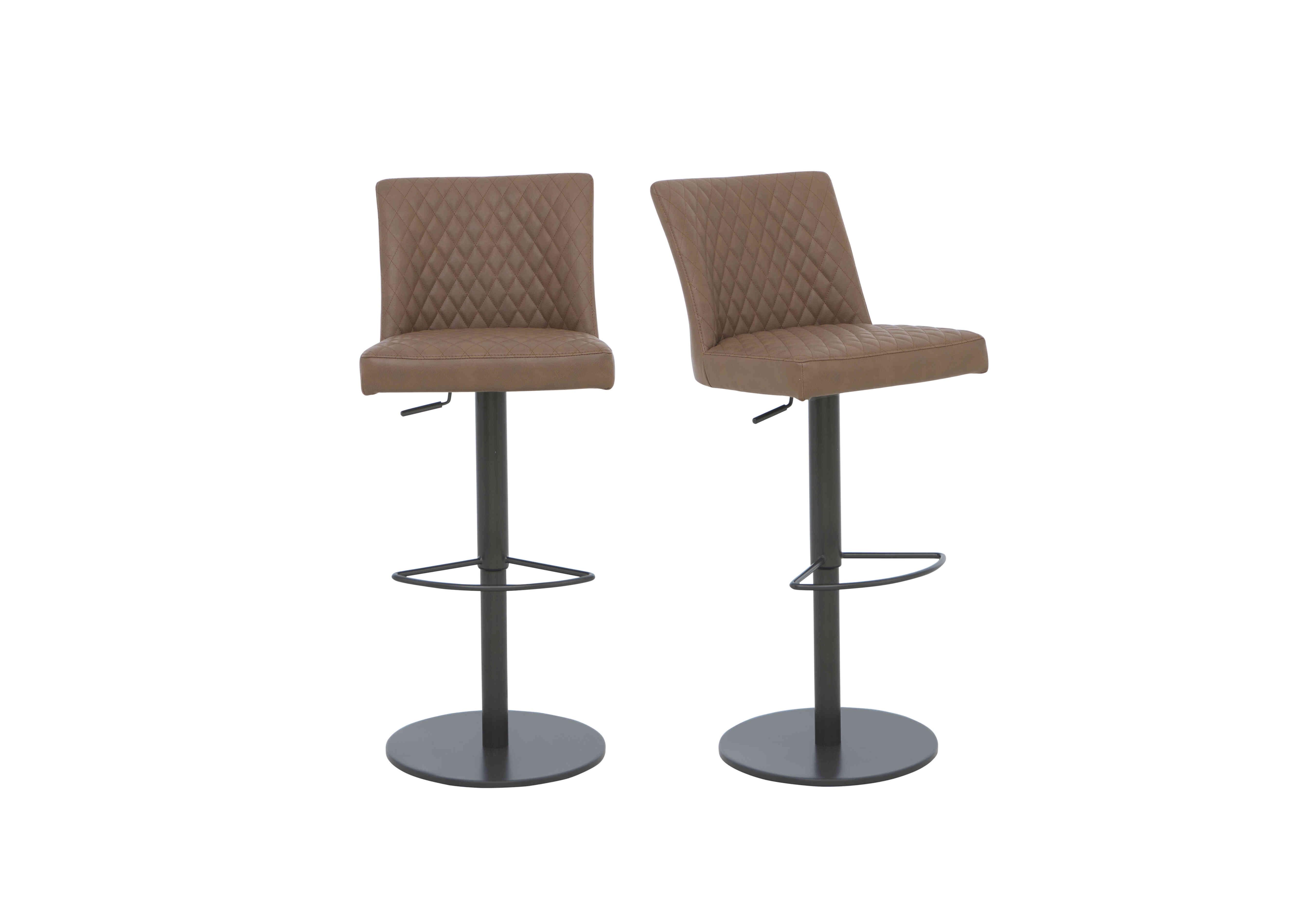 Earth Pair of Swivel Bar Stools in Tan on Furniture Village