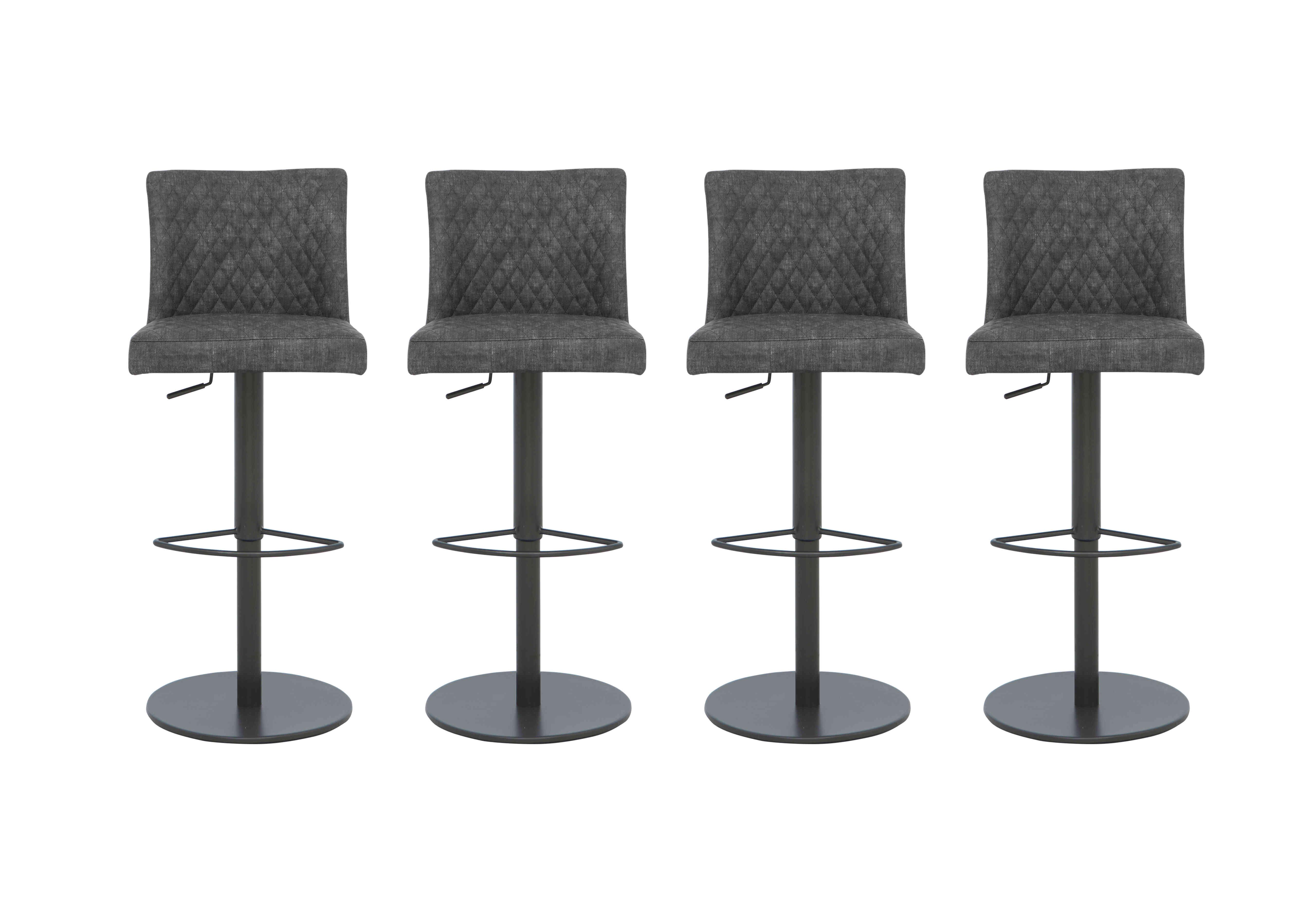 Earth Set of 4 Swivel Bar Stools in Graphite on Furniture Village