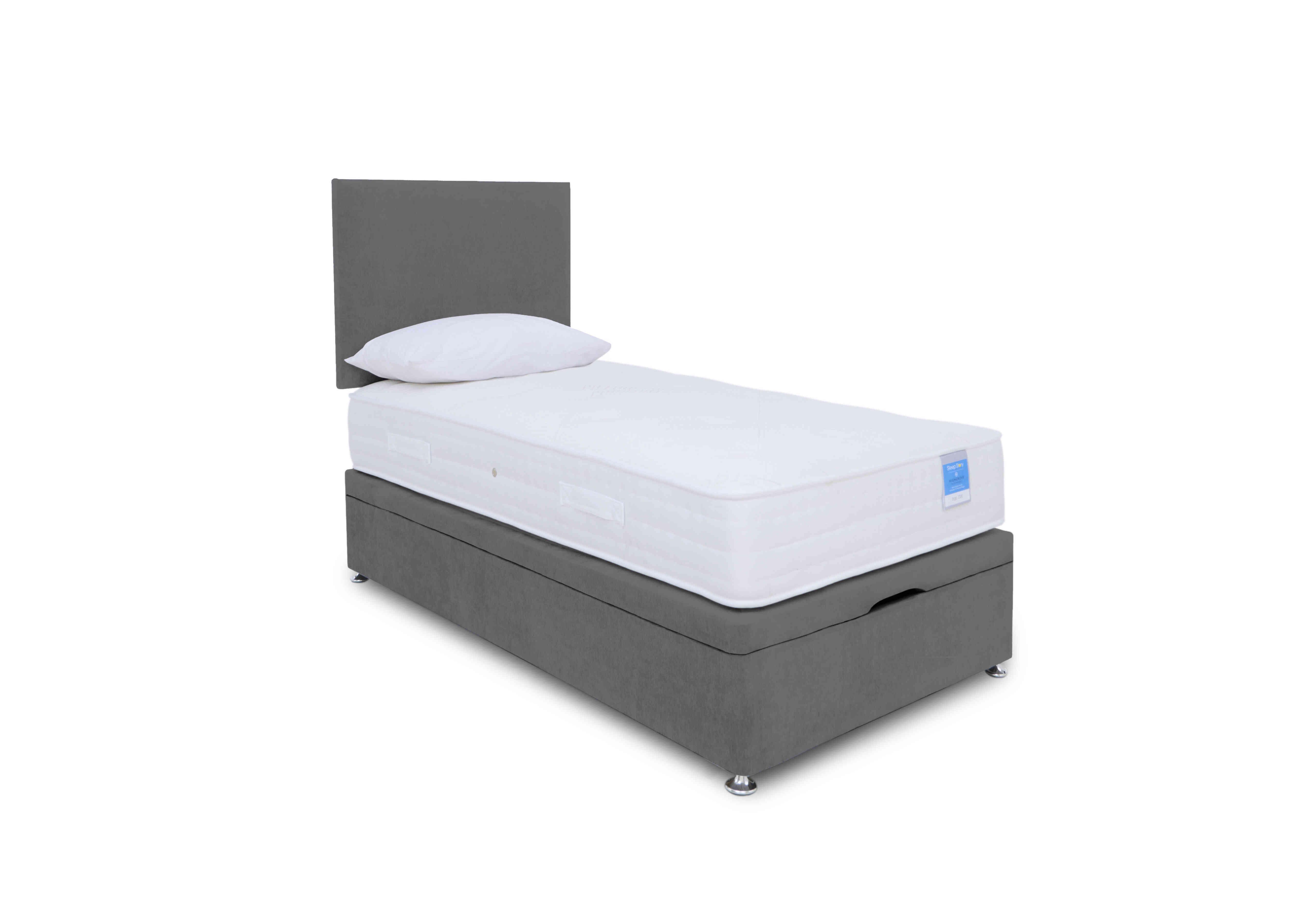 Ergosense Manual End Ottoman Divan Set in Plush Arctic Grey on Furniture Village