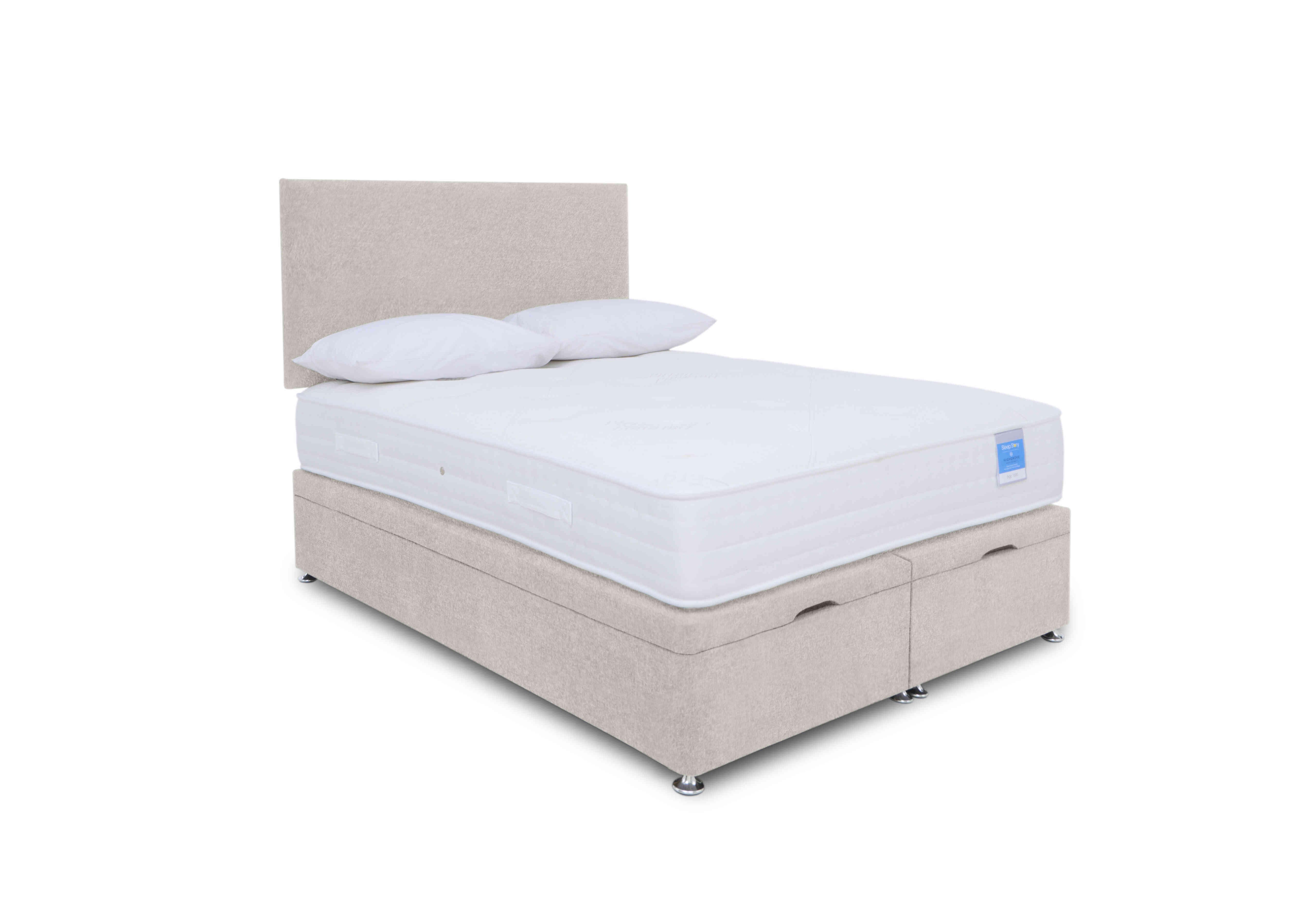 Ergosense Manual End Ottoman Divan Set in Venice Silver on Furniture Village