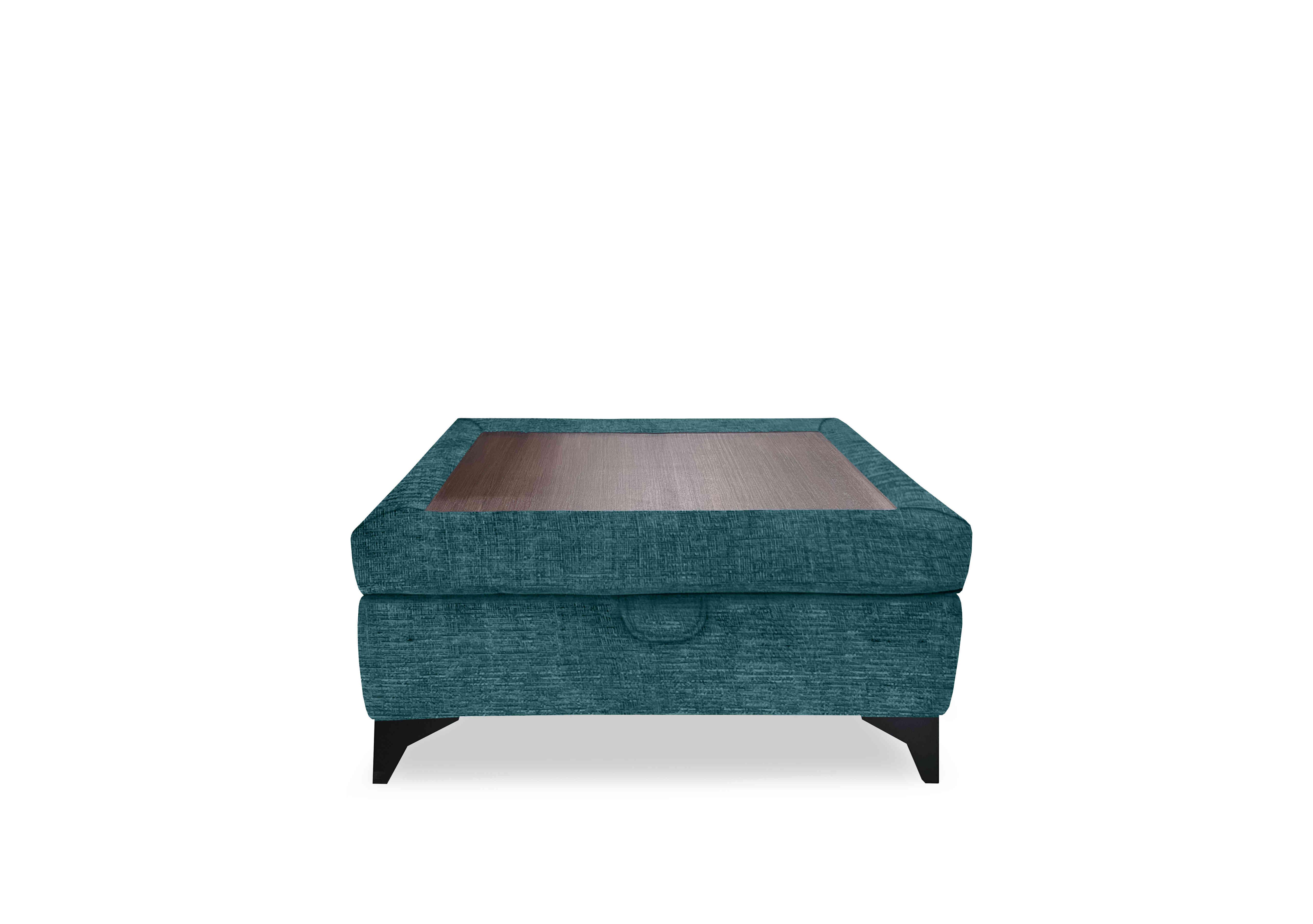 Horizon Coffee Table Storage Stool in Polaris Teal We on Furniture Village
