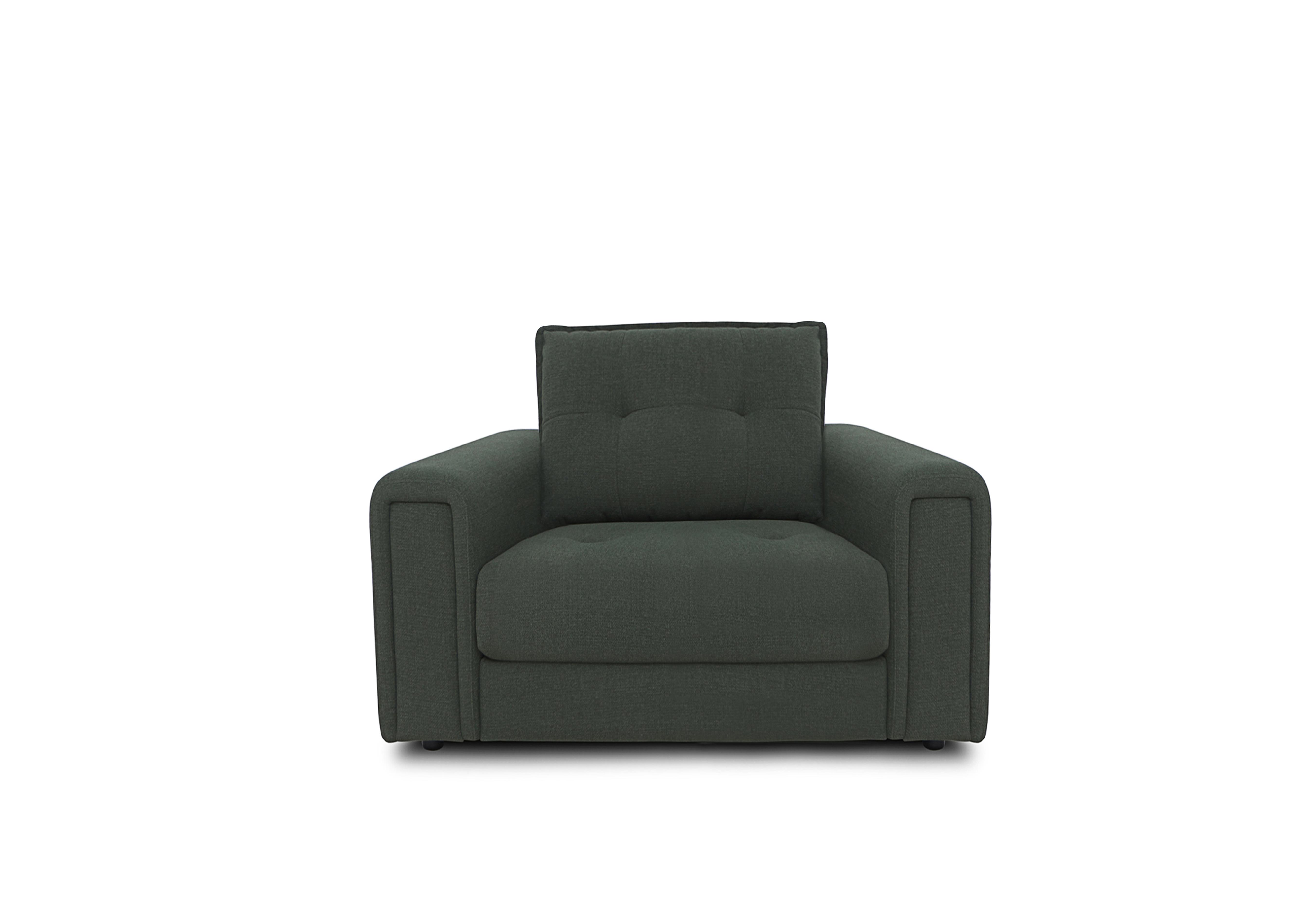 Boutique Goliath Fabric Chair with Storage Drawer in Oxford 94019 Moss Green on Furniture Village