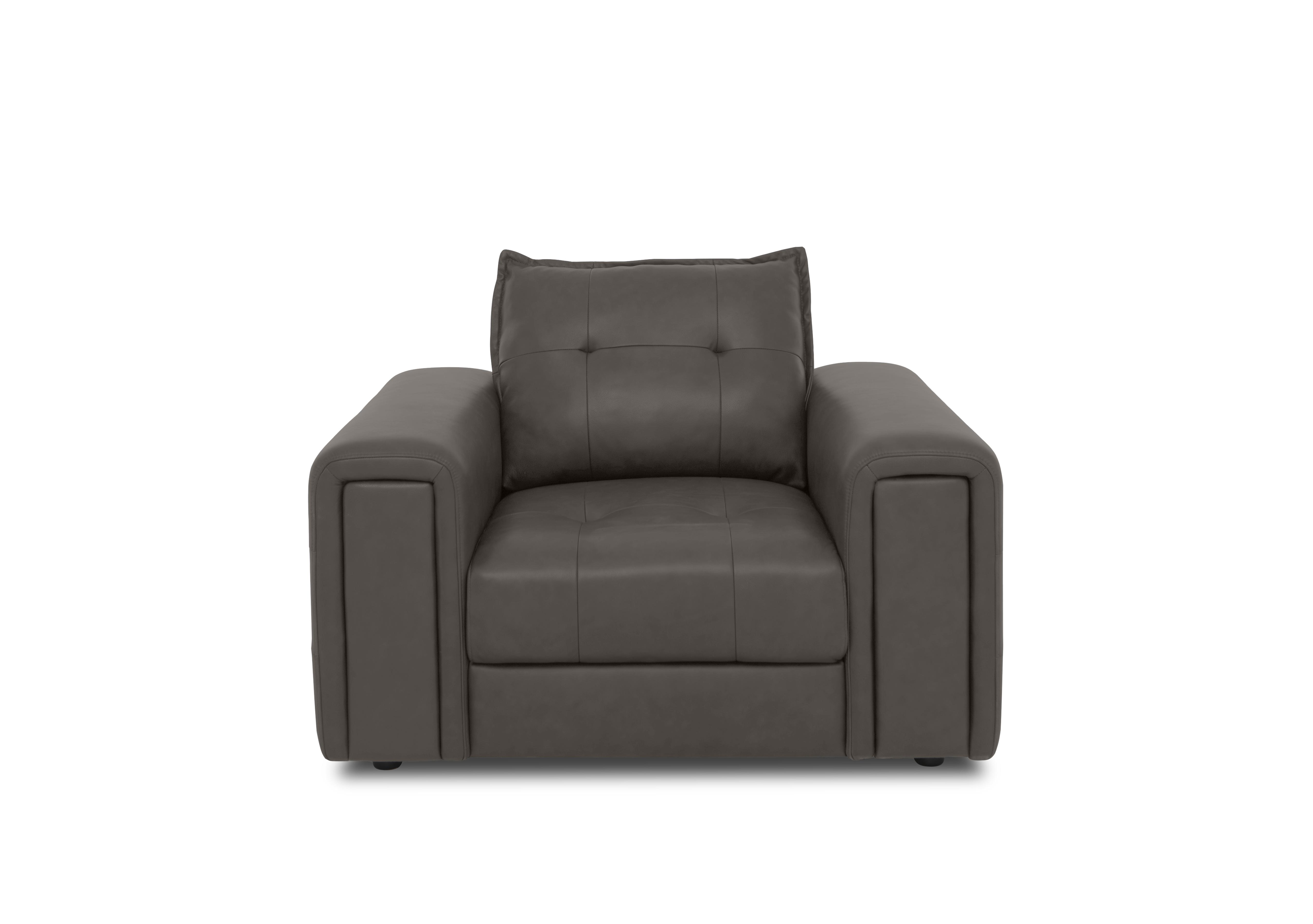 Goliath Leather Chair with Storage Drawer in Montana Cat-60/21 Storm on Furniture Village