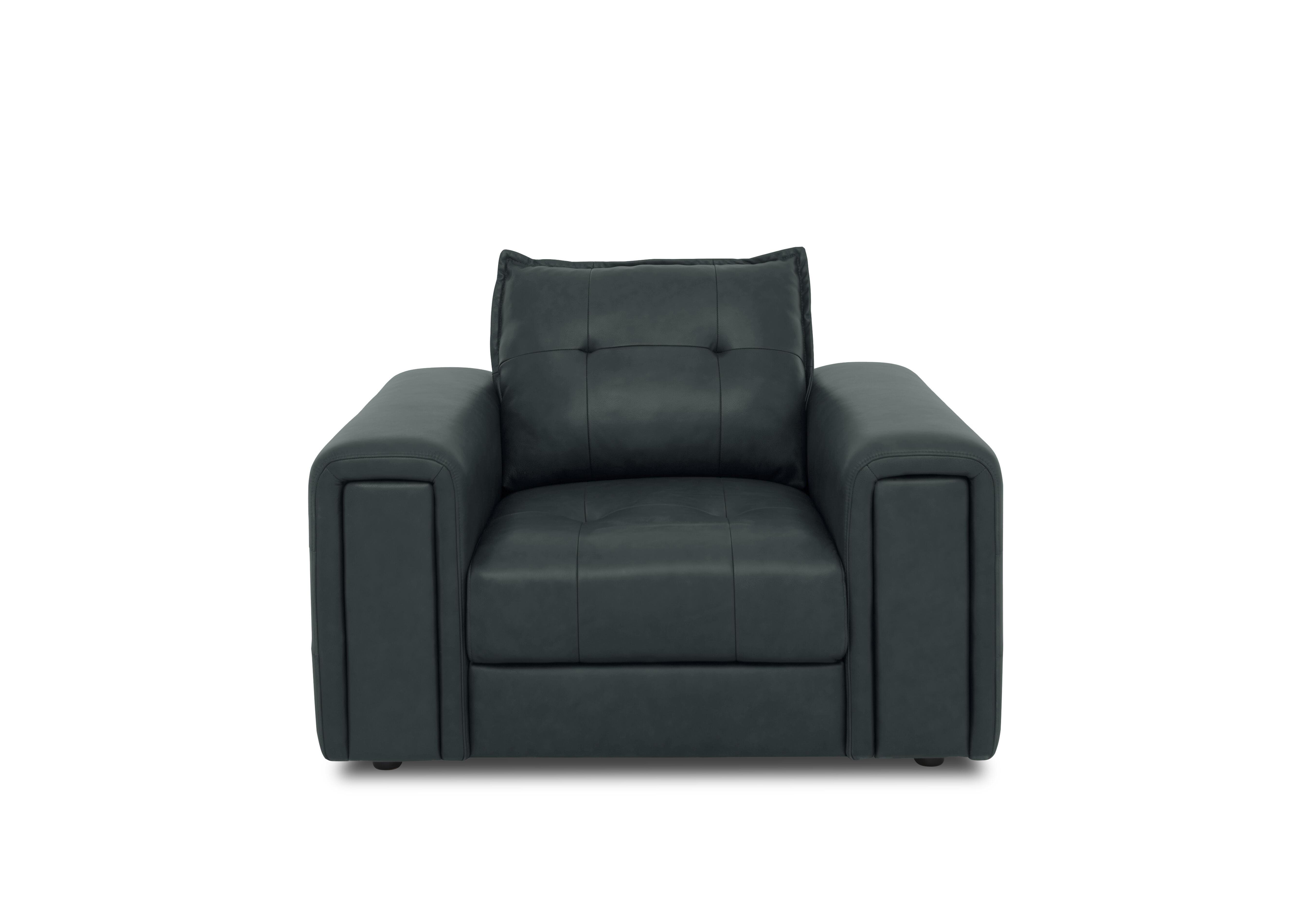 Goliath Leather Chair with Storage Drawer in Oslo Cat-40/09 Peacock on Furniture Village