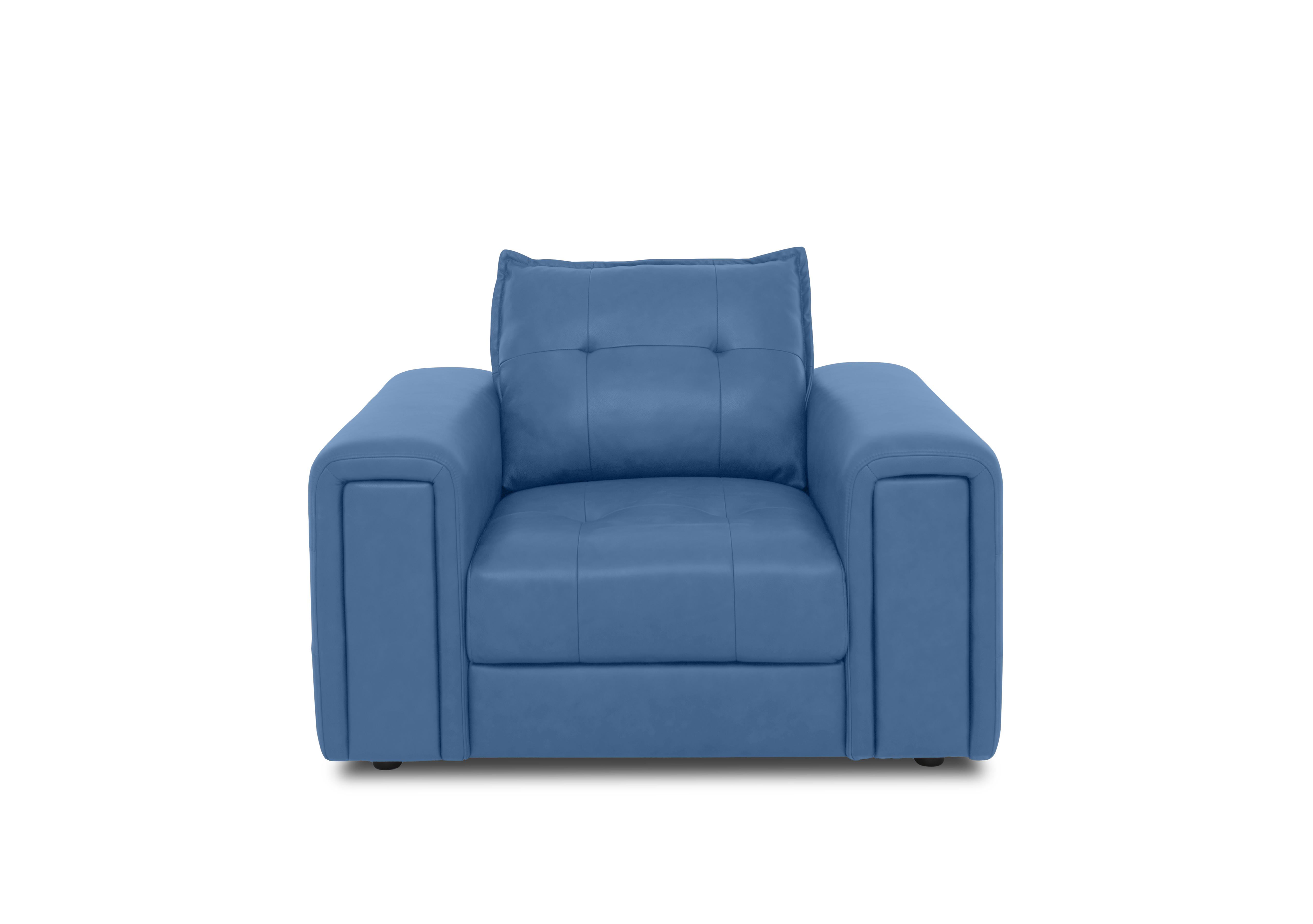 Goliath Leather Chair with Storage Drawer in Oslo Cat-40/12 Aegean on Furniture Village